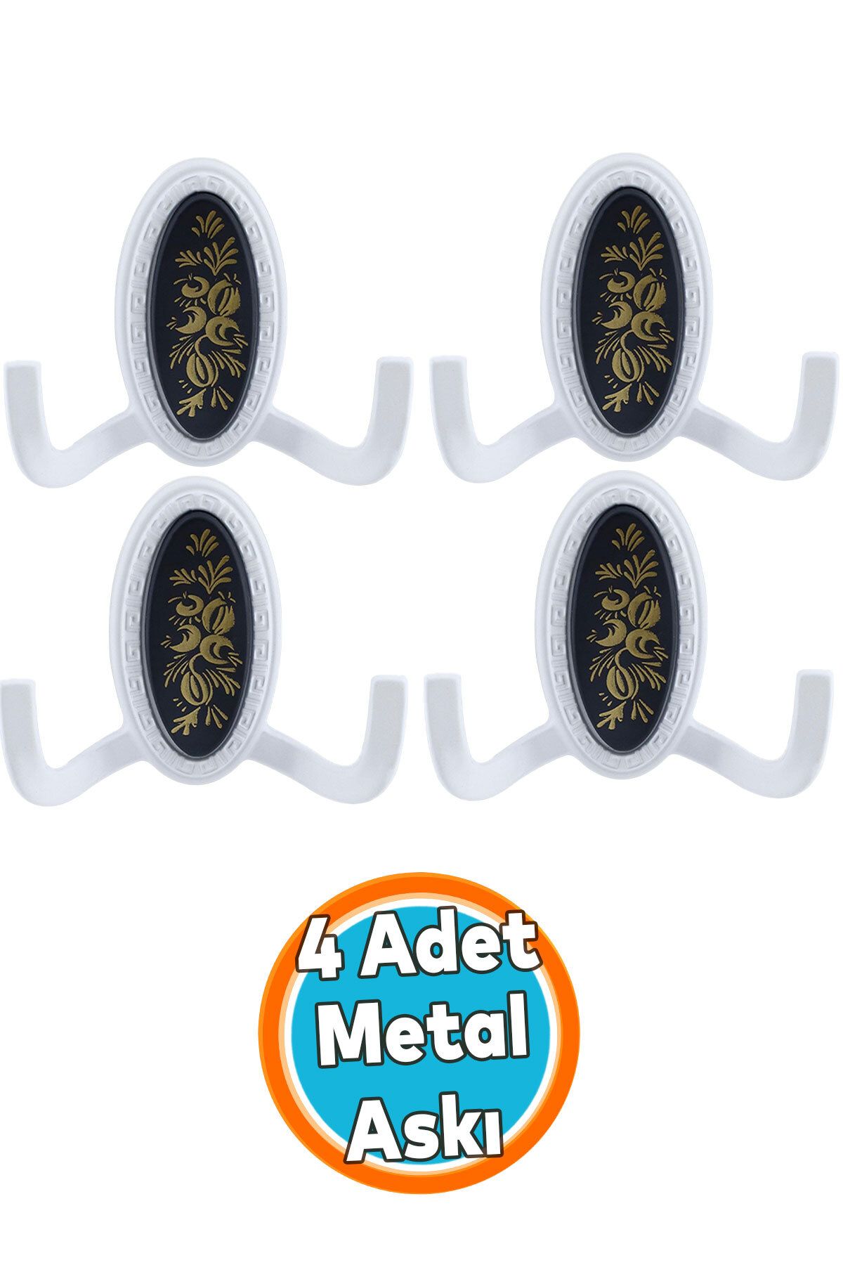 NZB Duvar Vestiyer Askısı Metal Dolap Elbise Havlu Askılığı Beyaz Siyah Askı Askılık 4 Adet