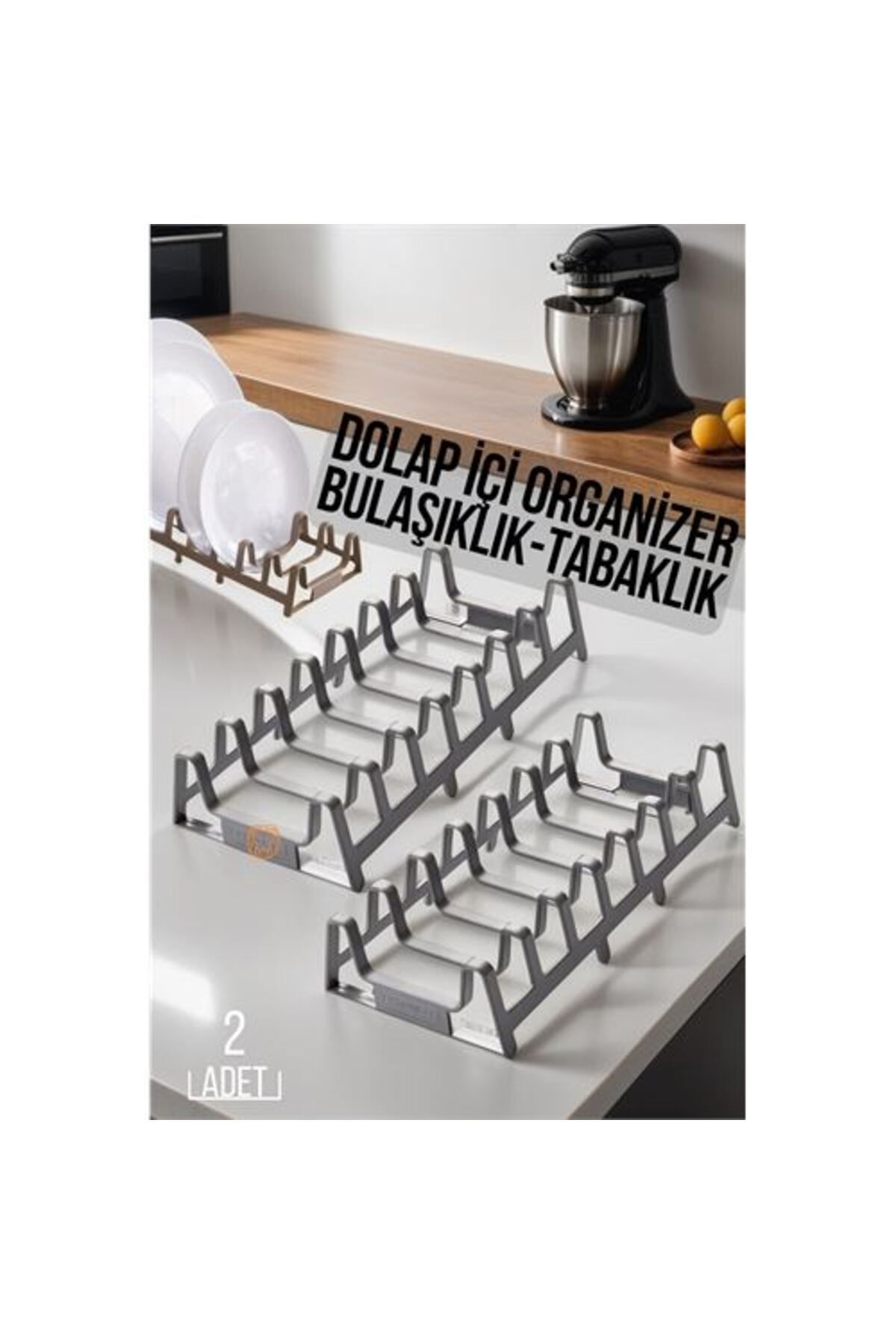 ÖYKÜ VE YİĞİT 2 li Dolap İçi Tencere Kapak Ve Tabak Düzenleyici Kurutmalık Organizer