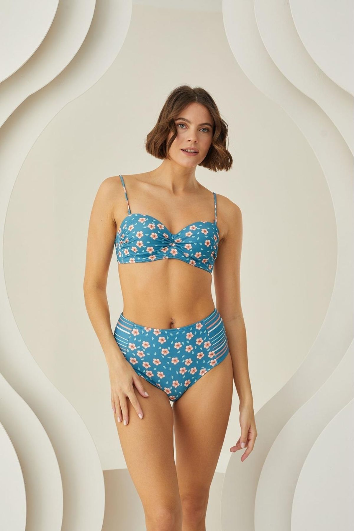 Marsilyan Deep Straplez Yüksel Bel Bikini Takımı