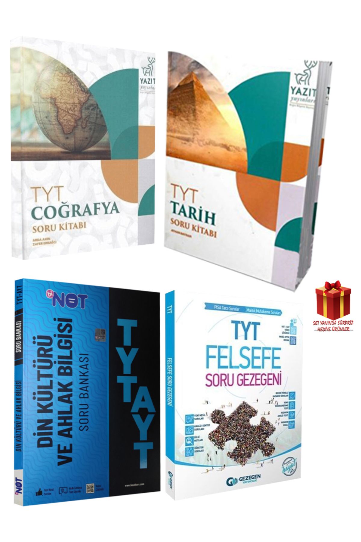 Yazıt Yayınları TYT Coğrafya-Tarih-Din K.A.B.-Felsefe Soru Bankası+Hediye