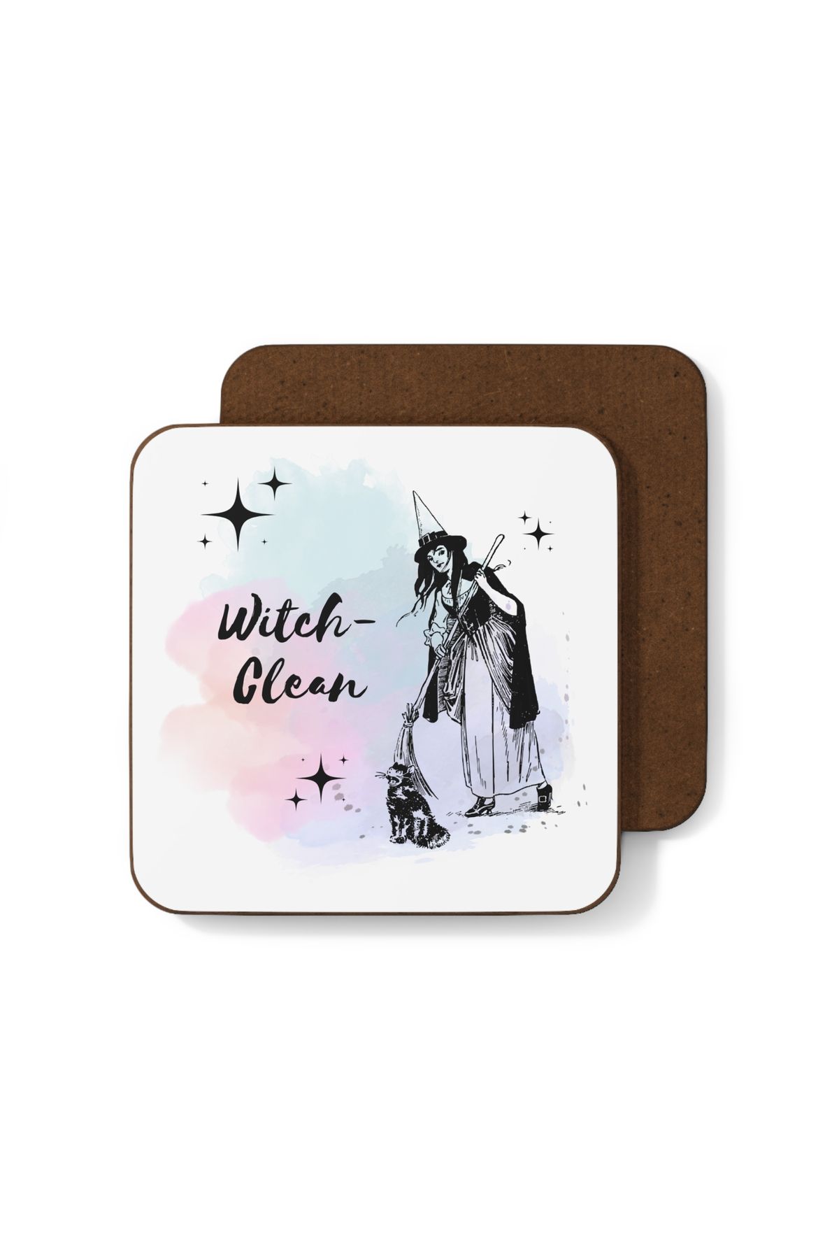 Hilosh Witch Clean Baskılı Tasarımlı Bardak Altlığı