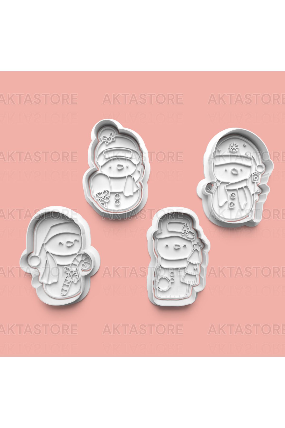 AKTASTORE Kardan Adam Kurabiye Kalıbı 4'lü set
