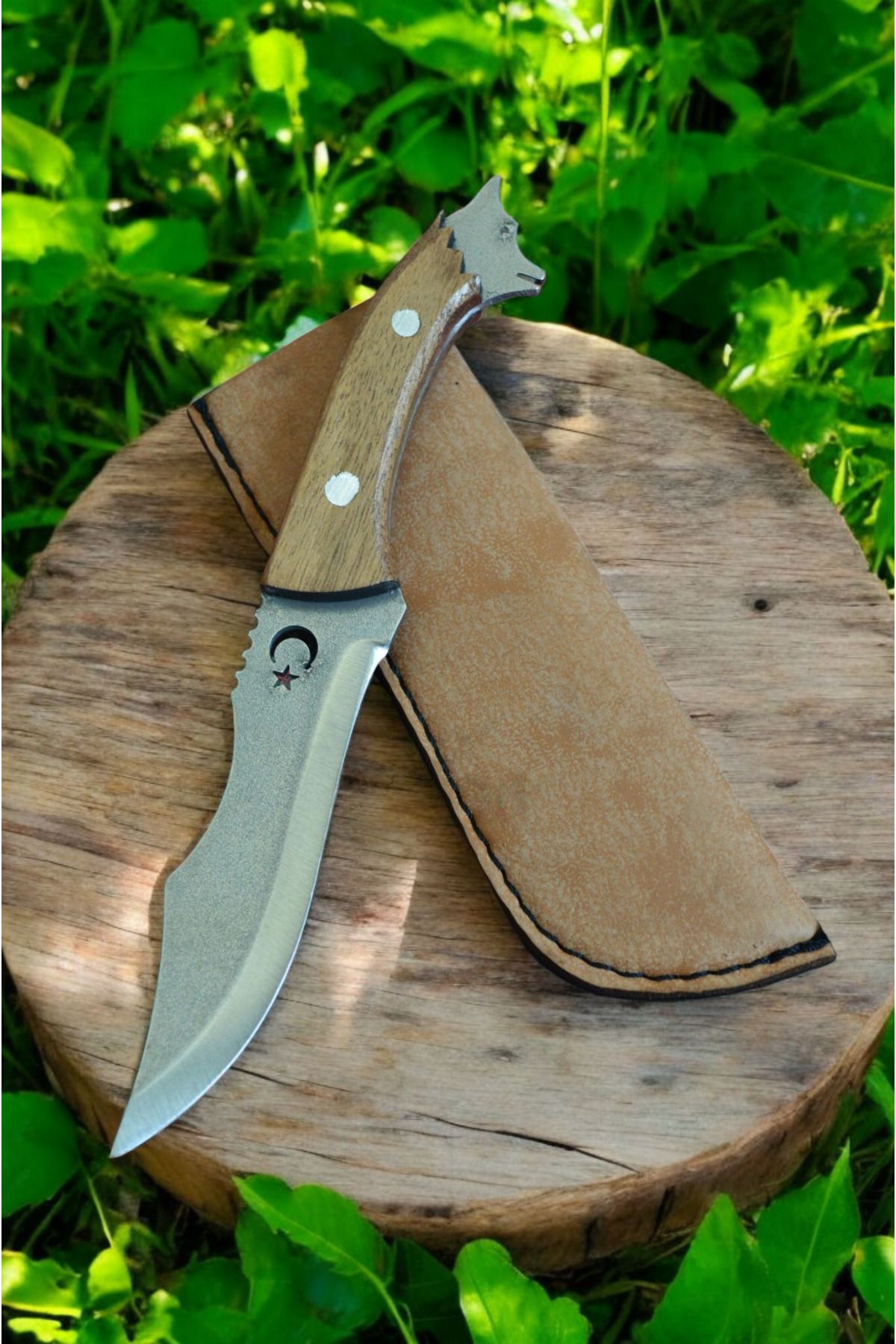 MERTCAN KNİFE 19 cm kurt başlı outdoor av ve kamp bıçağı mutfak bıçağı çakı kasap et bıçağı