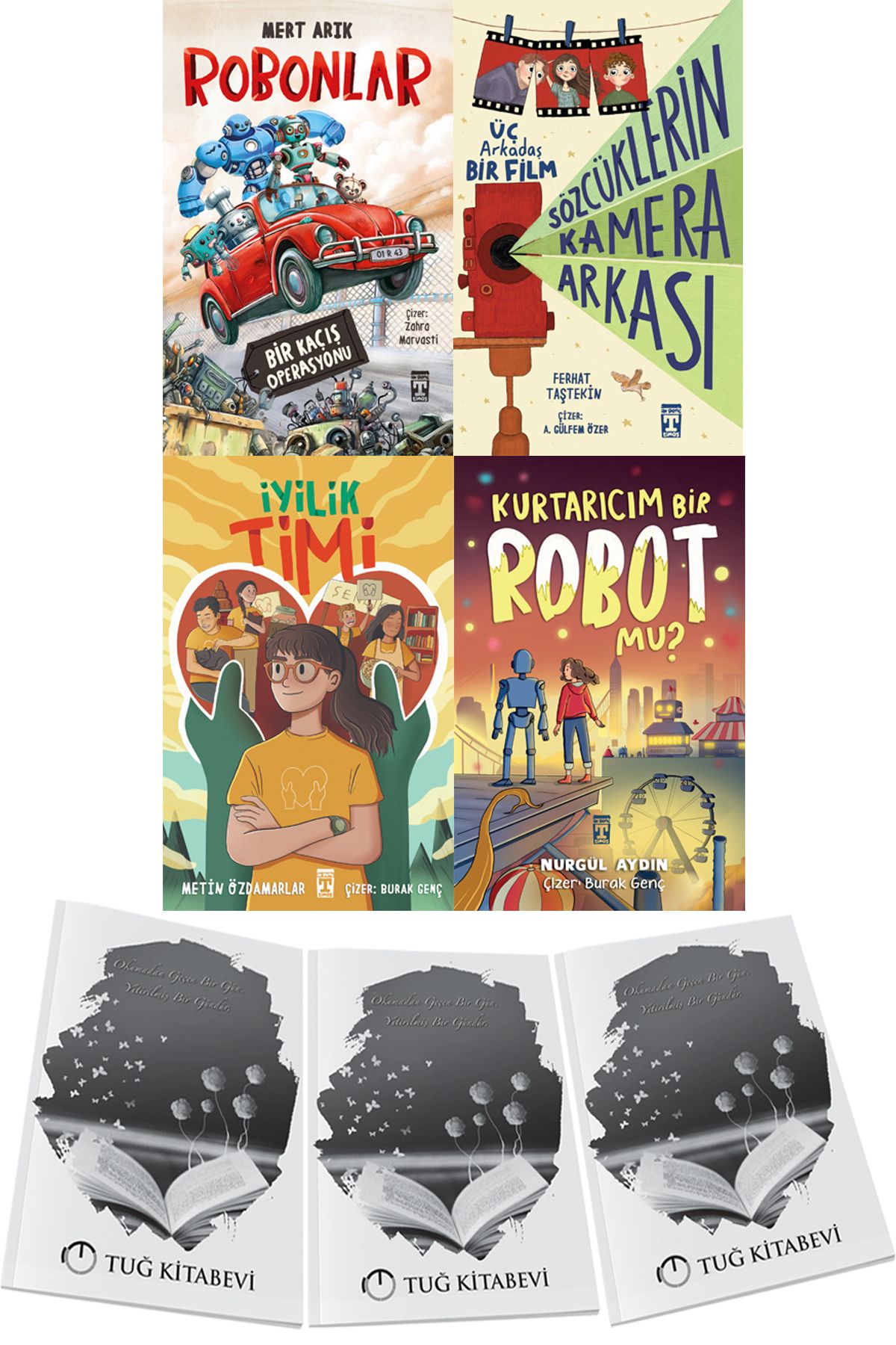 Genç Timaş Robonlar-Sözcüklerin Kamera Arkası-İyilik Timi-Kurtarıcım Bir Robot Mu? 4lü Set + Hediyeli