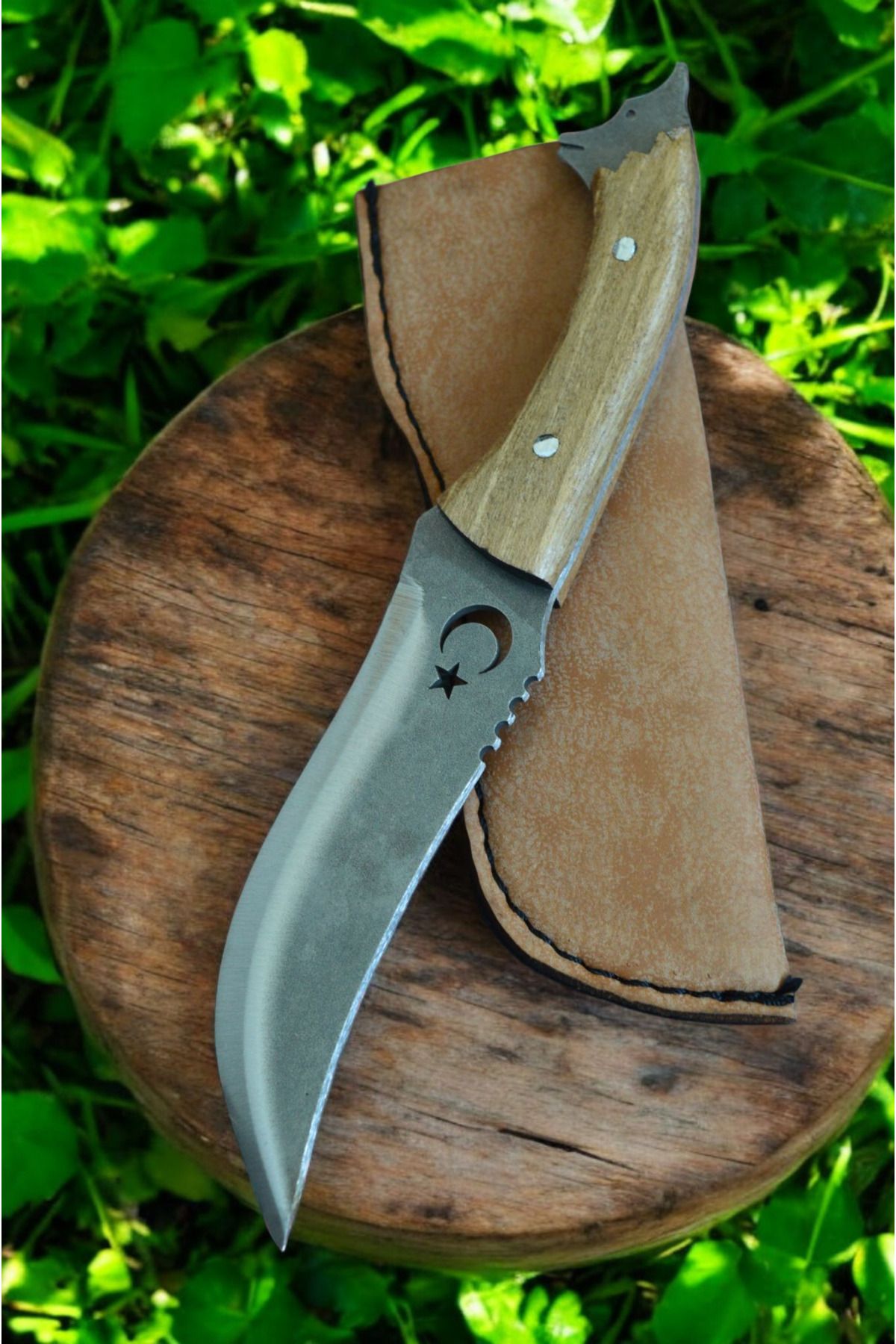 MERTCAN KNİFE 19 cm kurt başlı outdoor av ve kamp bıçağı mutfak bıçağı çakı kasap et bıçağı