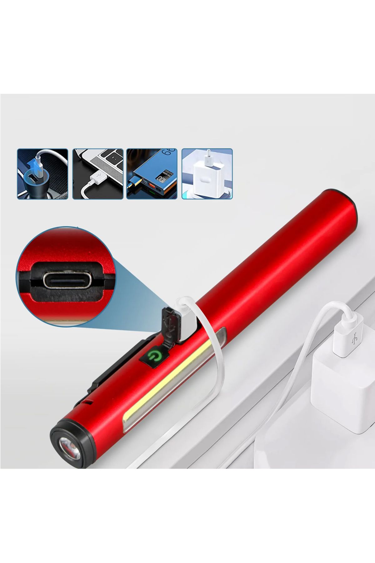 ÖYKÜ VE YİĞİT Şarjlı Mıknatıslı Çalışma Lambası Cep Feneri WT-307-S