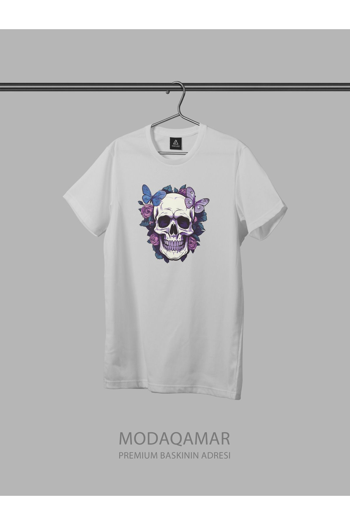 MELADYAN Kelebek Kuru Kafa Premium Kaliteli Baskılı Kadın T-shirt