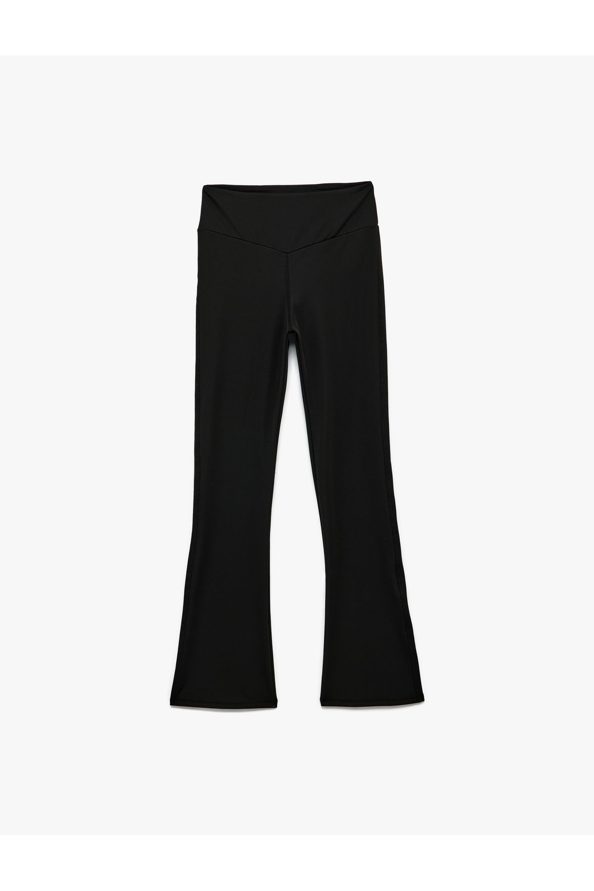 Koton Yüksek Bel Slim Fit İspanyol Paça Spor Tayt