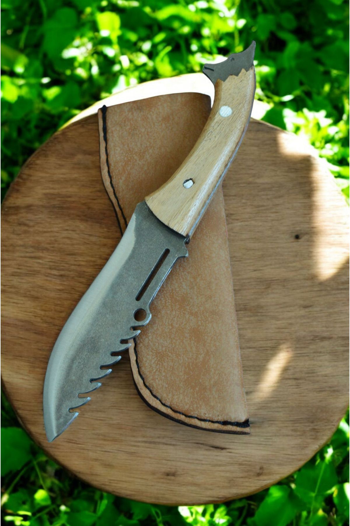 MERTCAN KNİFE 19 cm kurt başlı outdoor av ve kamp bıçağı mutfak bıçağı çakı kasap et bıçağı