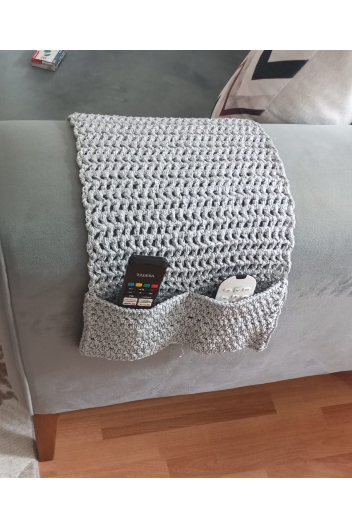 Store Koltuk kenarı kumanda kılıfı örgü kumandalık yan sehpa