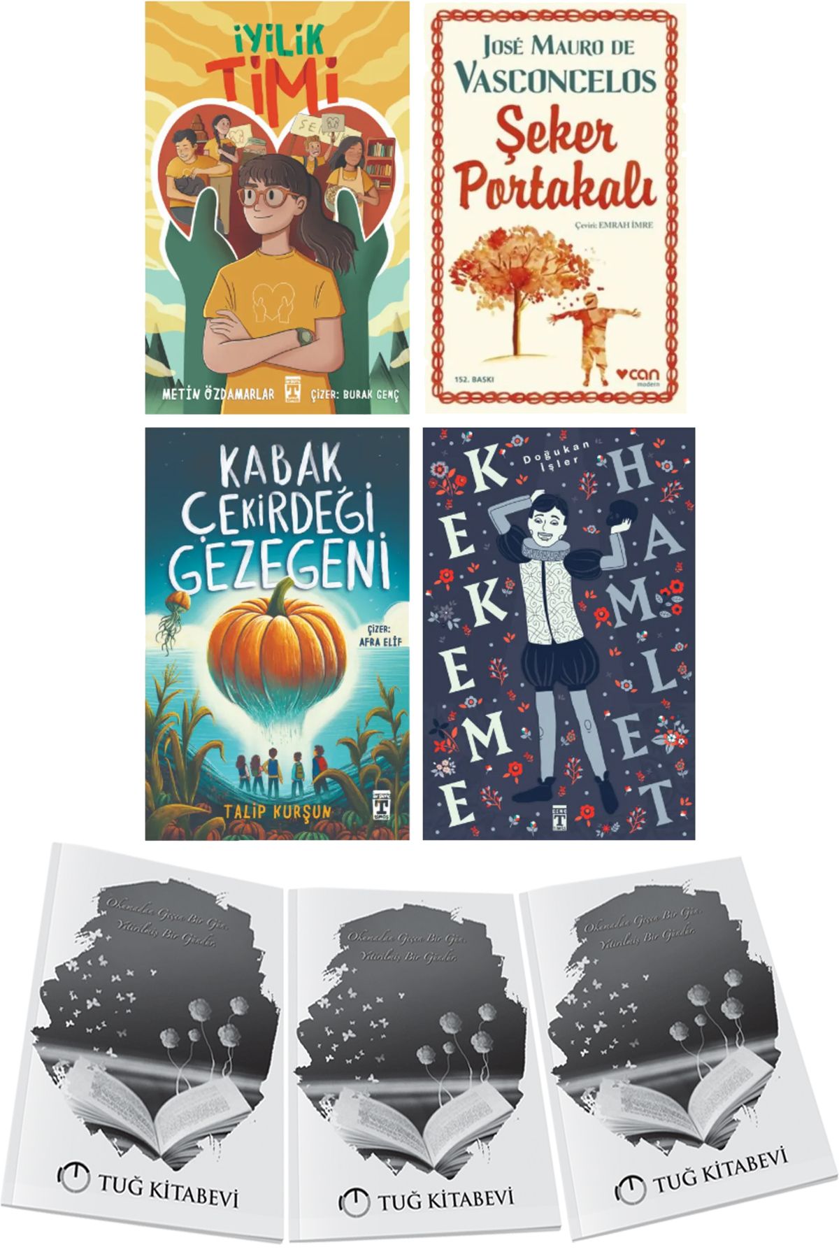 Genç Timaş İyilik Timi-Şeker Portakalı-Kabak Çekirdeği Gezegeni-Kekeme Hamlet 4lü Set + Hediyeli