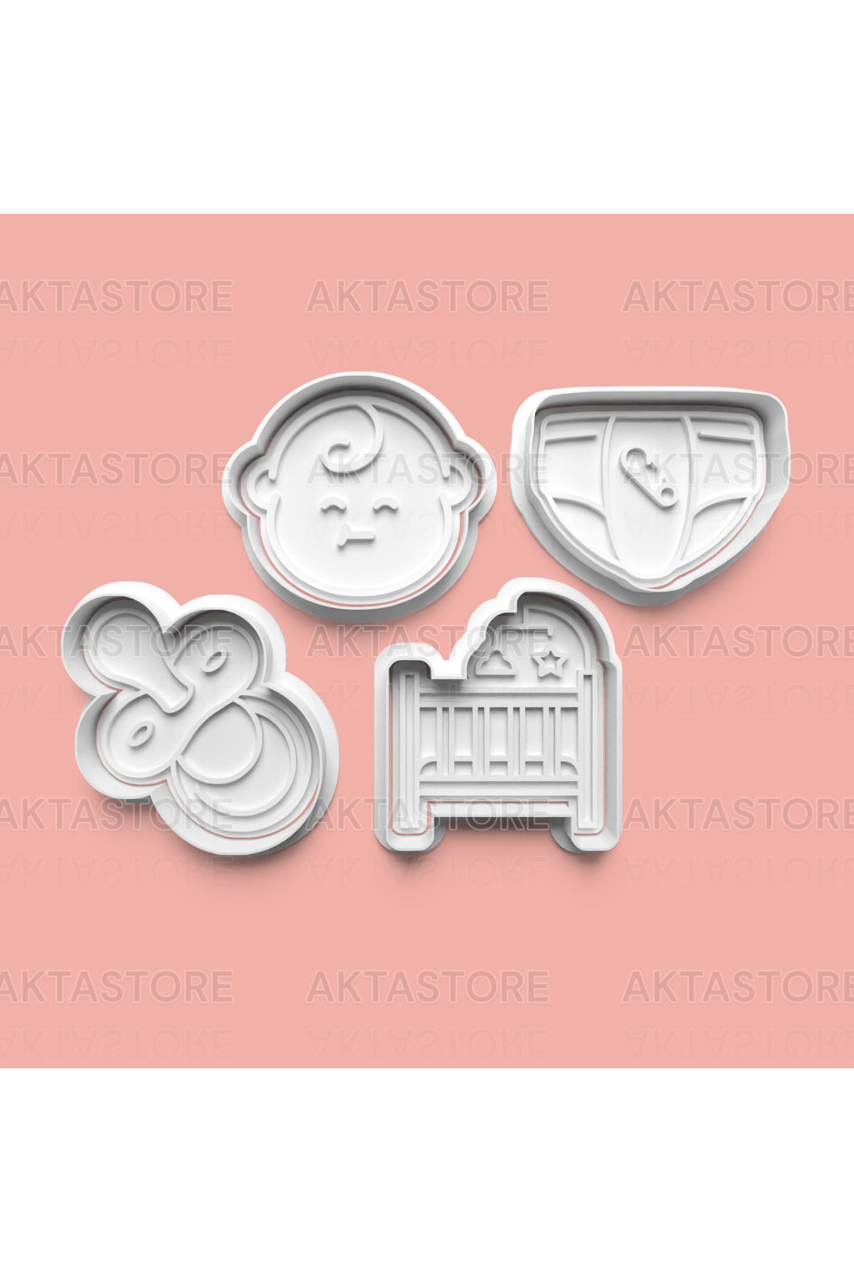 AKTASTORE Bebek Figürlü Kurabiye Kalıbı 4'lü set