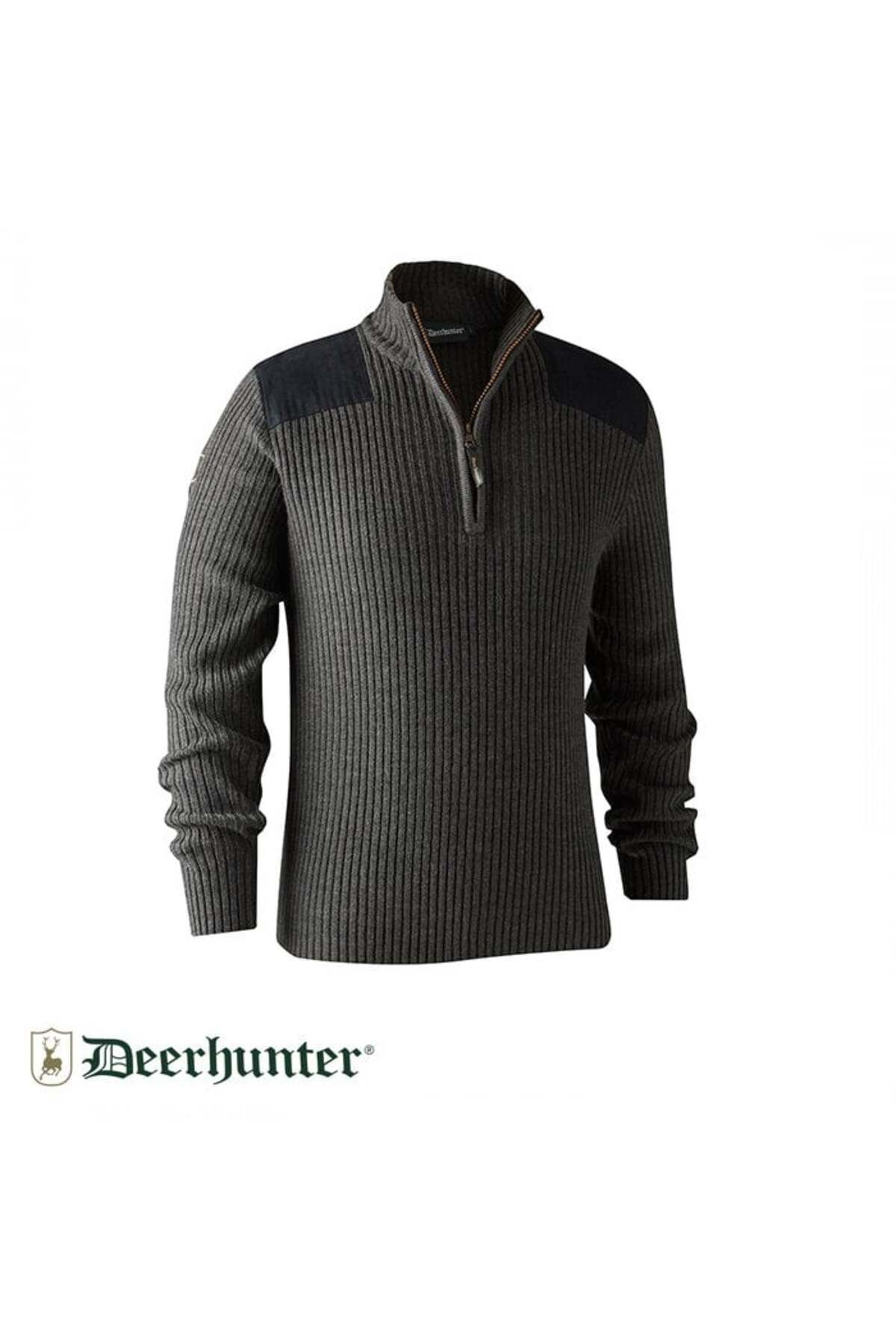 Deerhunter Rogaland Yarım Fermuarlı Gri Kazak XL