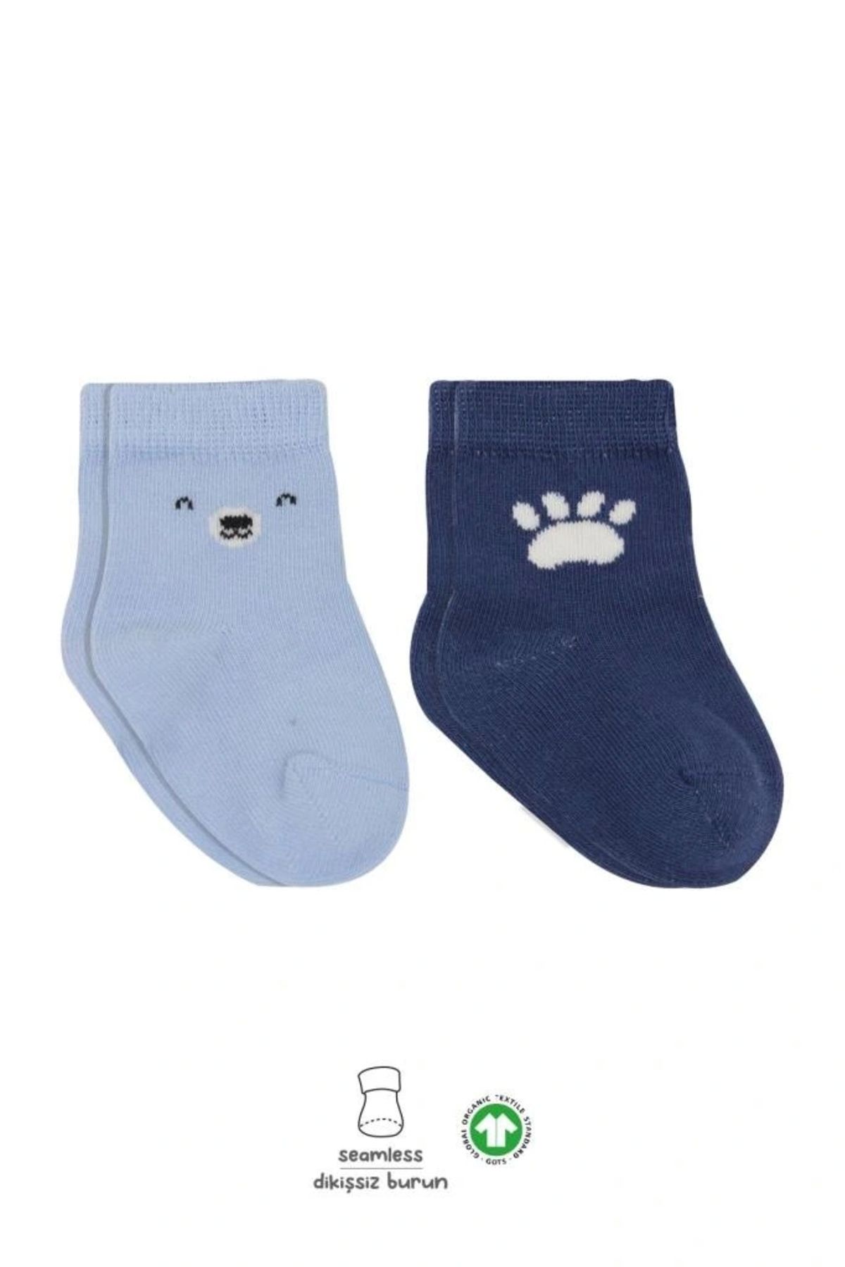 OurStyles Bistyle Bear Penye Soket Çorap 2'Li BS10116 Mavi
