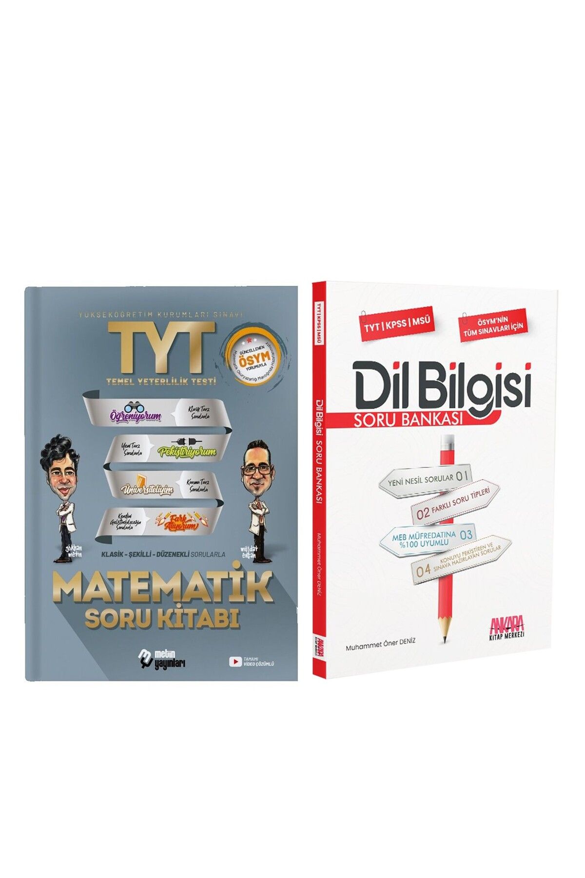 Ankara Kitap Merkezi Metin Yayınları TYT Matematik ve AKM Dil Bilgisi Soru Bankası Seti 2 Kitap