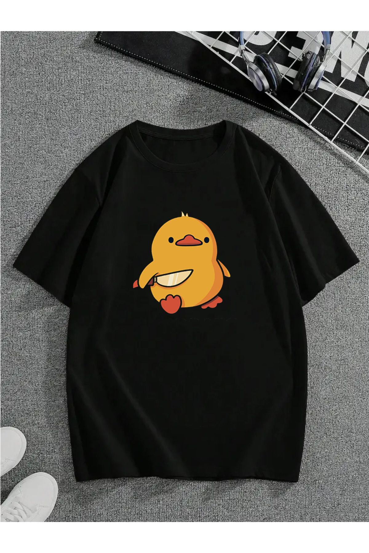 MODA Unisex Oversize Kalıp Bird Baskılı T-Shirt