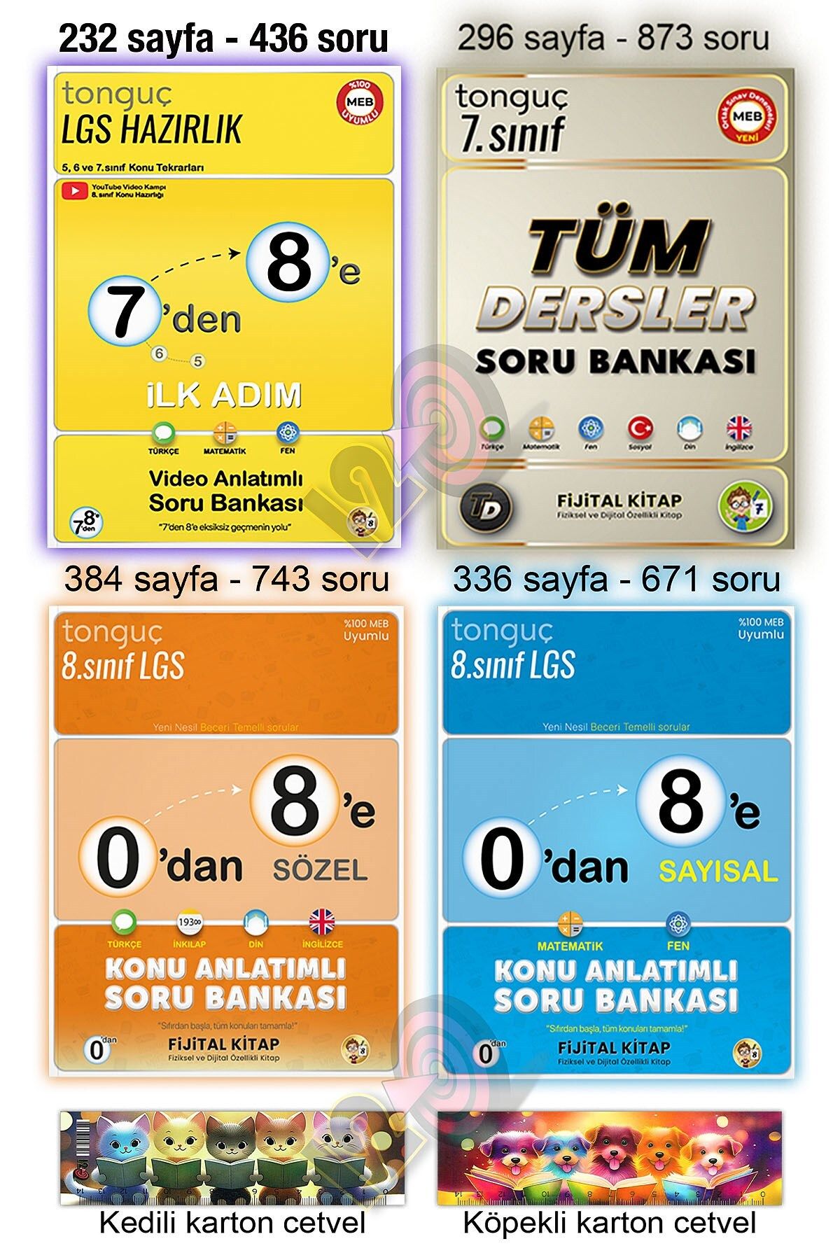 Tonguç Yayınları 7'den 8'e Hazırlık Yaz Tatili Seti 7. Sınıf Tüm Dersler