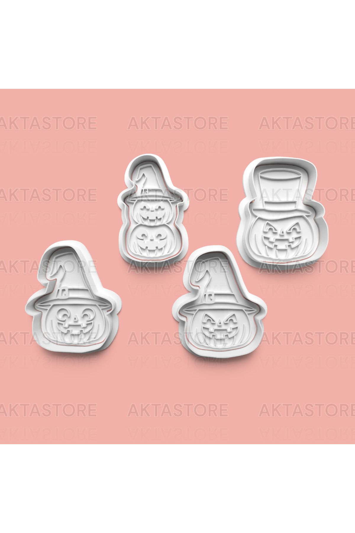 AKTASTORE Şapkalı Kabak Kurabiye Kalıbı 4'lü set