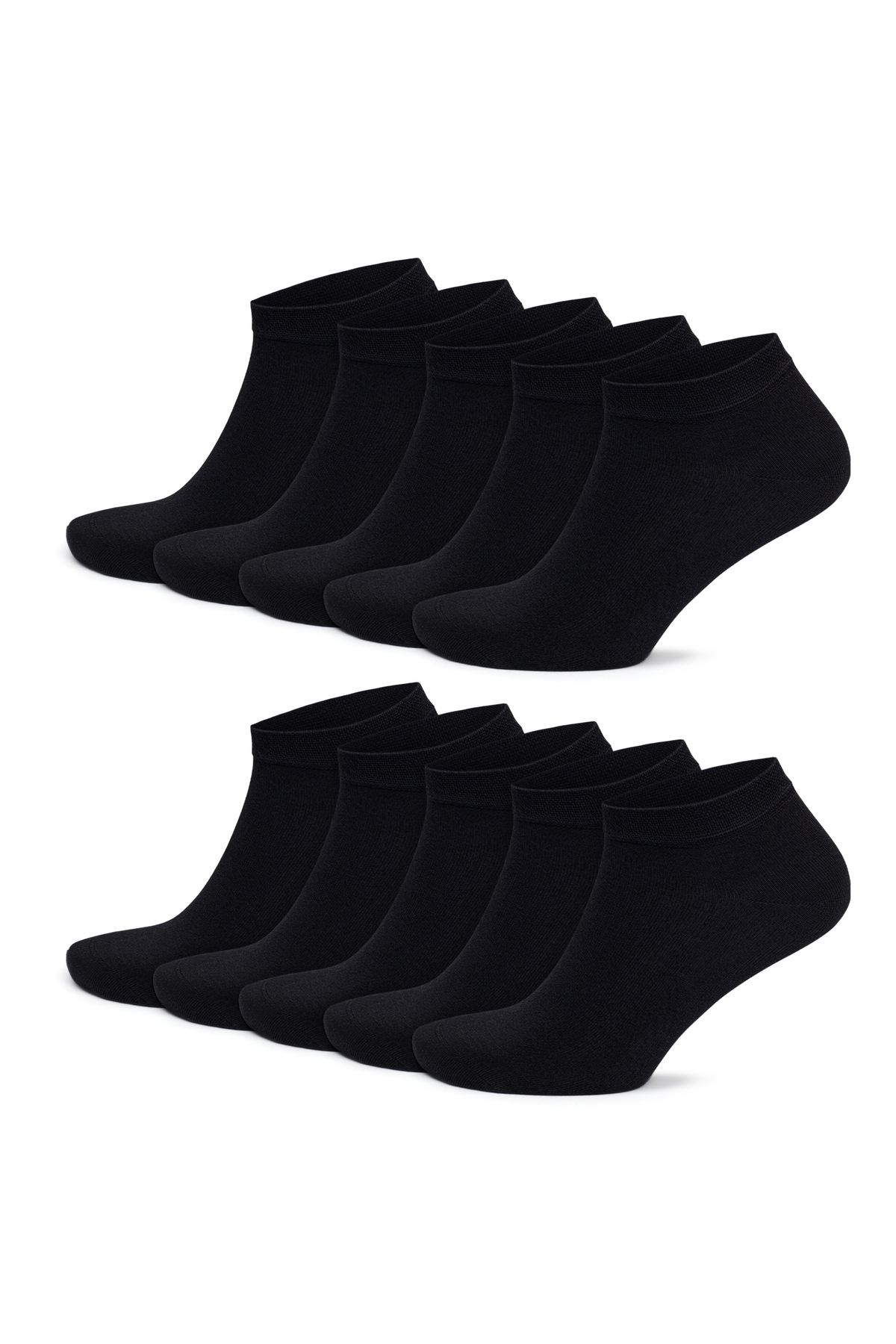 Go With GoWith 10'lu Bambu Premium Dikişsiz Kutulu Nefes Alabilir Erkek Kadın Sneaker Çorap, Likralı 200 İğn