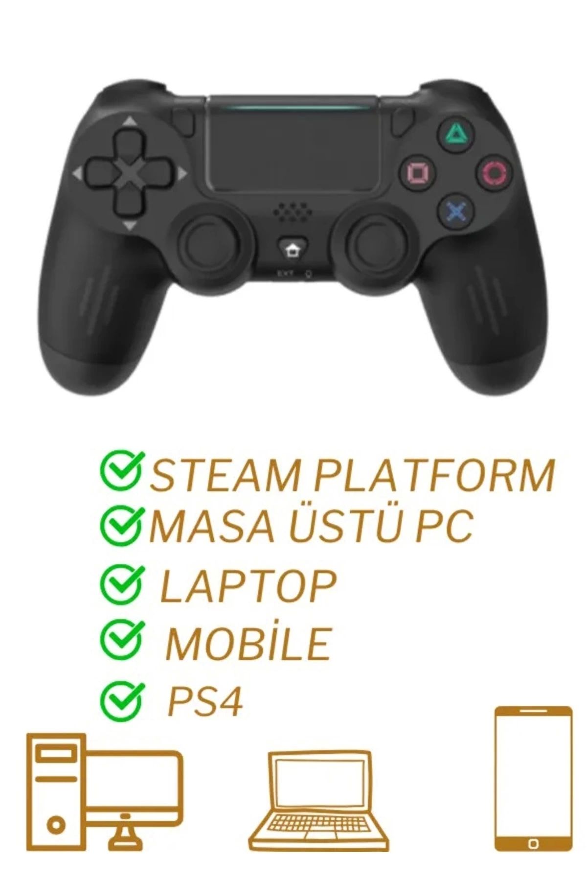 LOVO Ps4 Kol Wireless Bt Kablosuz Oyun Kolu Ps4 Joystick Tablet Telefon Pc Uyumlu Titreşimli Oyun Kolu
