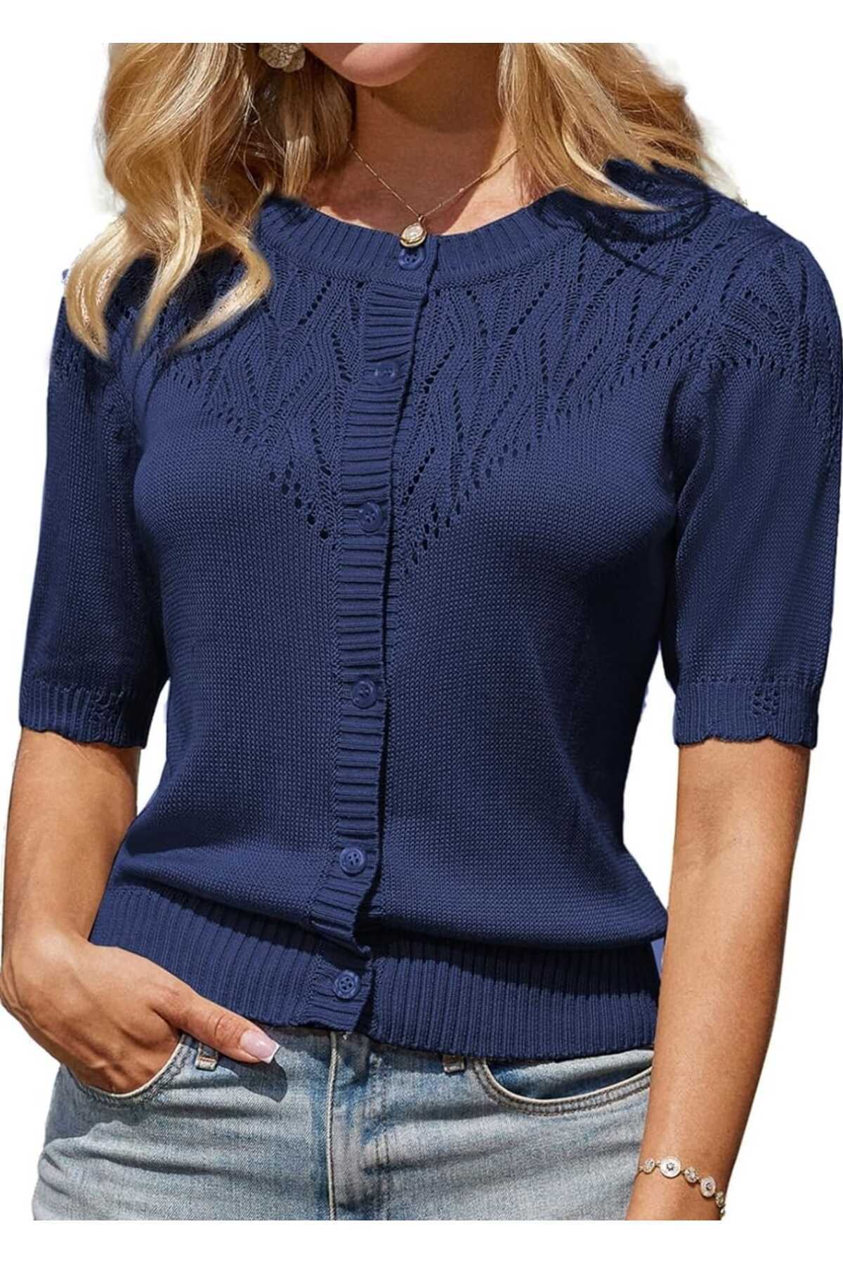 youknitwear you  Wanda %100 Pamuk Triko Hırka - Görsel 8