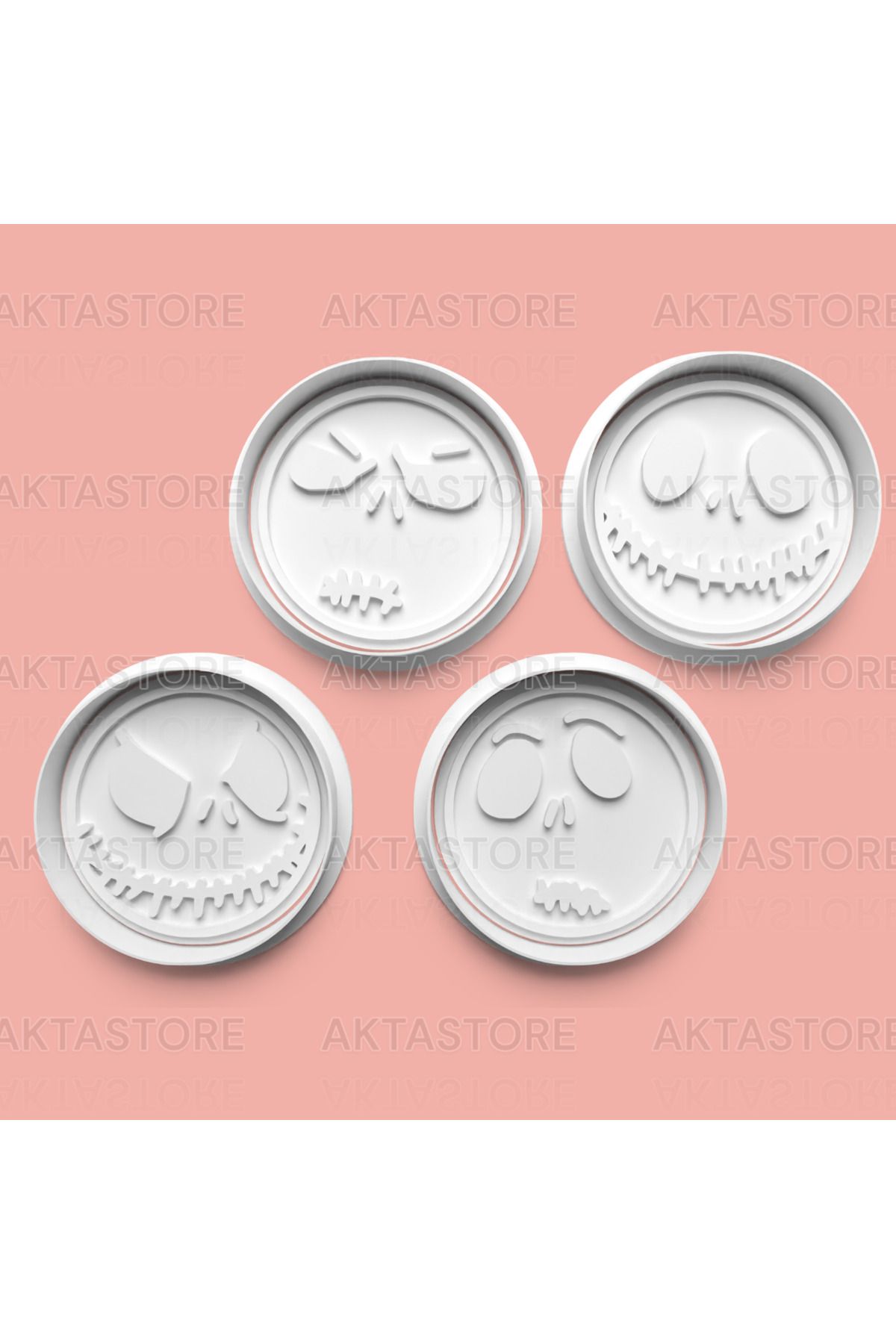 AKTASTORE Çirkin Yüz Figürü Kurabiye Kalıbı 4'lü set