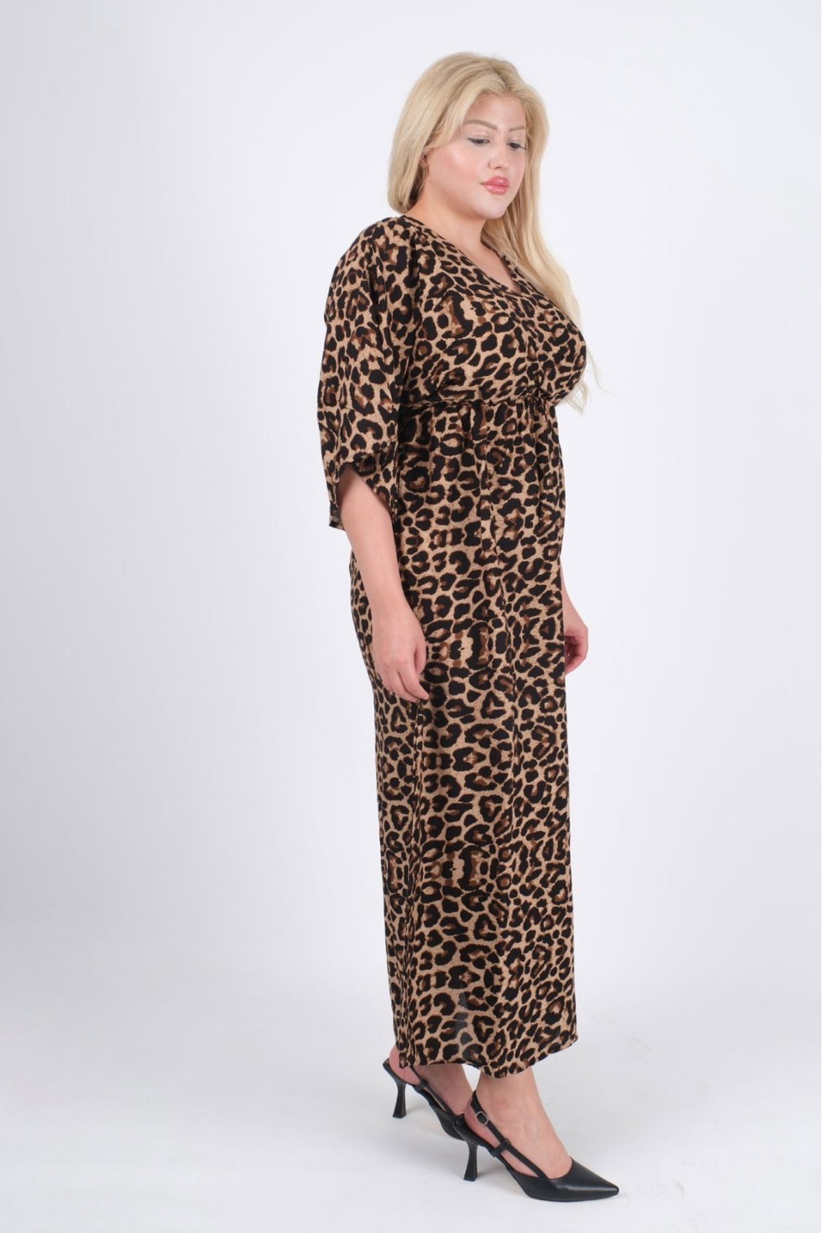MODA Leopar Desen Salaş Elbise