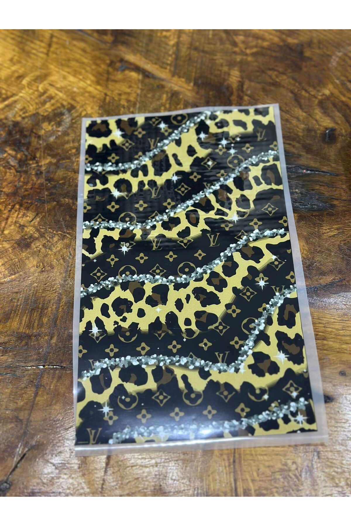 Gönülden Tasarım ÜTÜ İLE YAPIŞAN LEOPAR PLAKA TRANSFER BASKI ARMA 30X18 CM