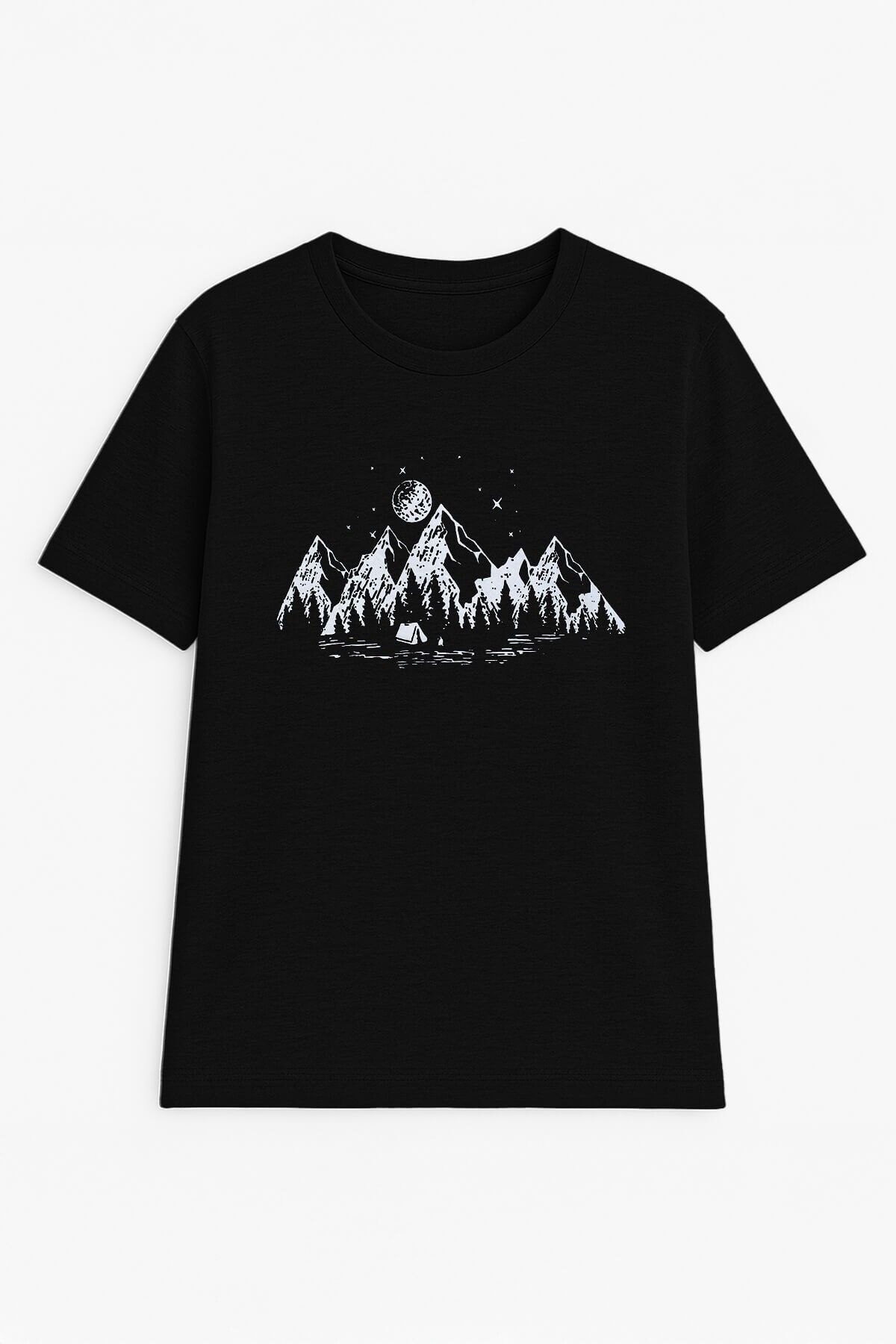 MARKAPIA Erkek %100 Pamuk Bisiklet Yaka Dağ Baskılı Kolsuz T-shirt