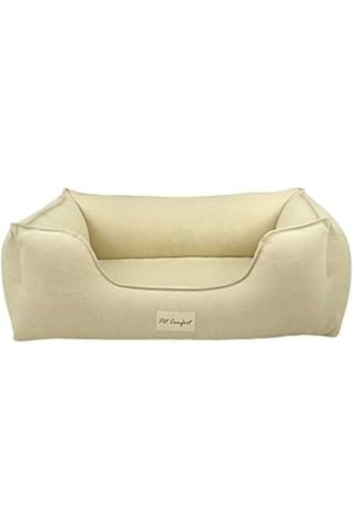 Pazarcan Pet Comfort Alpha Zeugma Açık Sarı Köpek Yatağı M 65X80Cm