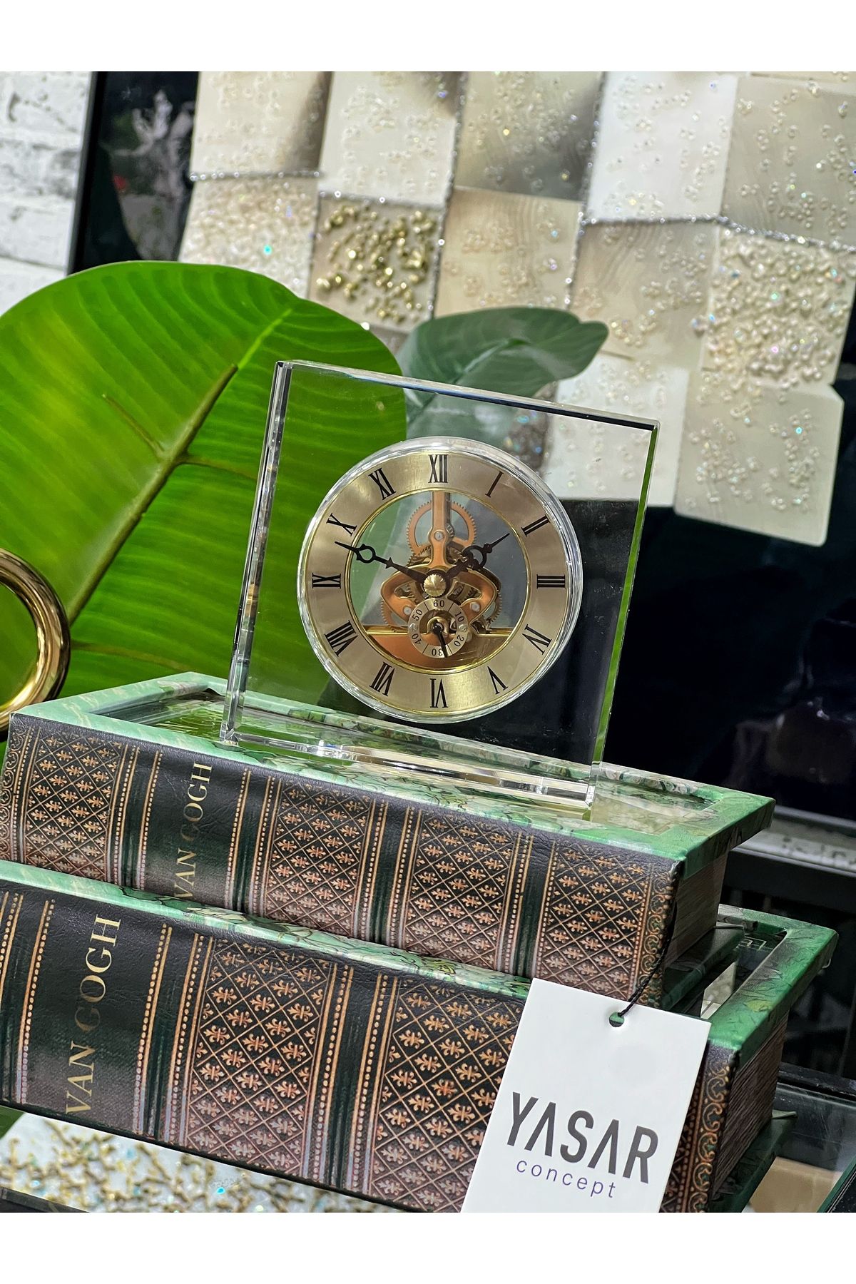 YSR CONCEPT Eterna Kristal Dekoratif Masa Üstü Saat 12x12 Cm