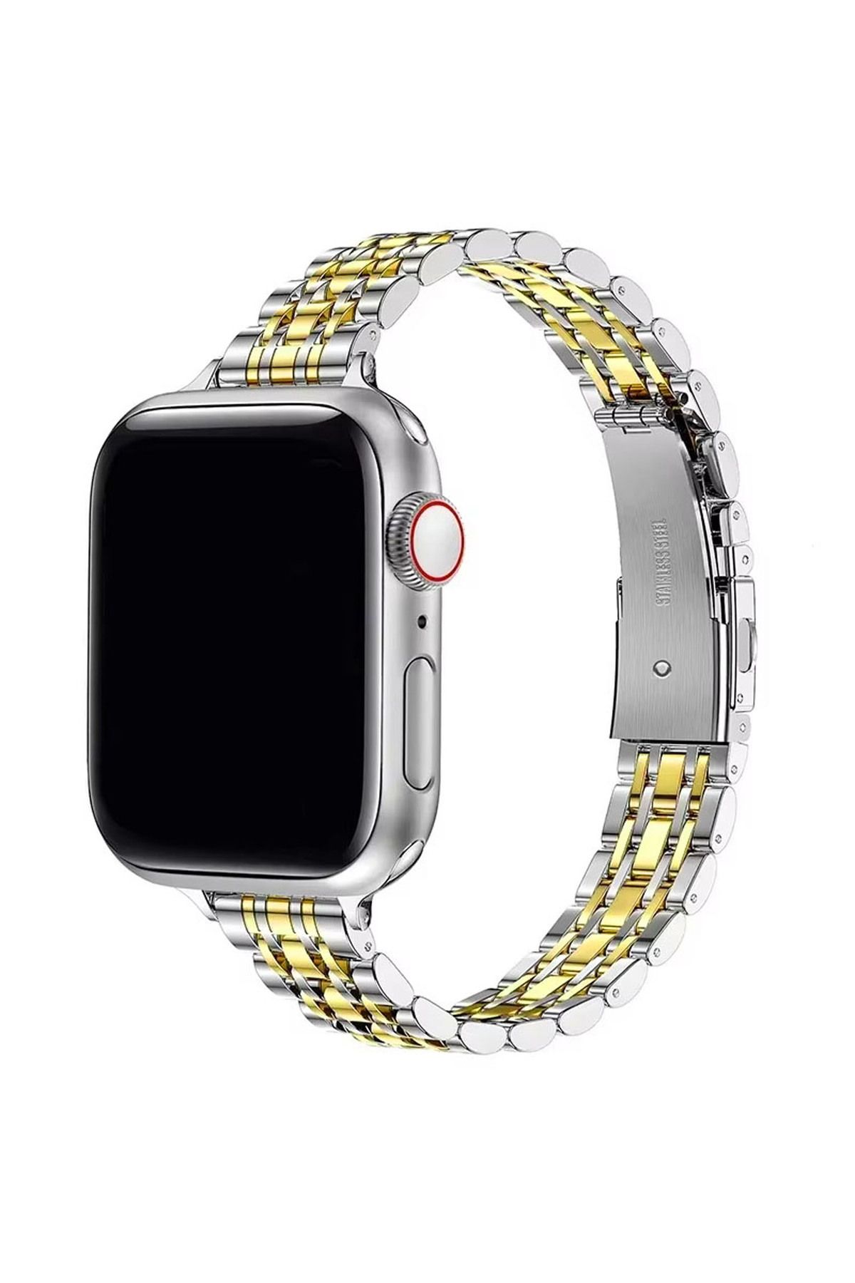 Forzacase Apple Watch 10 42mm ile uyumlu İnce Rolex Tasarım Metal Kordon Kayış - FC1060