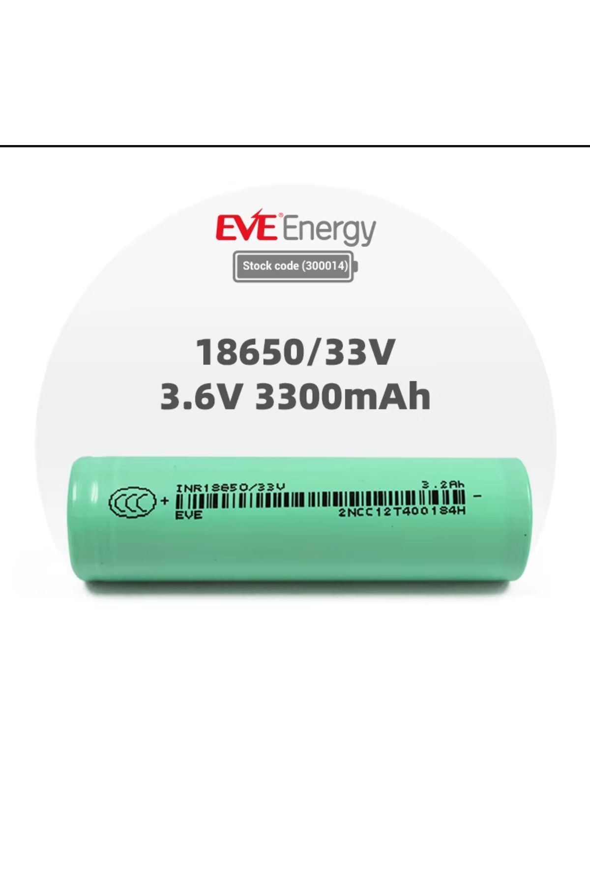 Eve 33V 18650 3200mAh Lithyum Pil Batarya