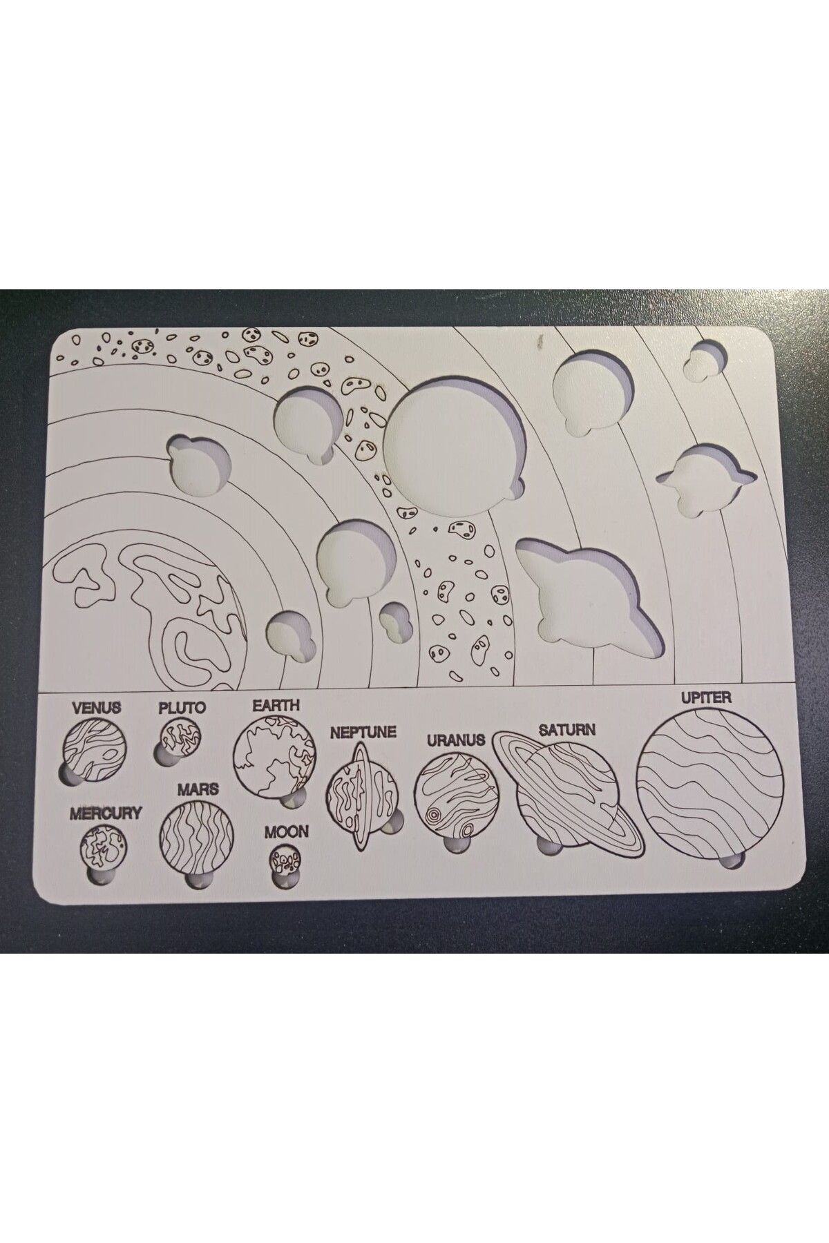 mdf 3D Ahşap Gezegenler Yapbozu (24x18.5 cm) – 6 mm Kalınlık, Sök-Tak Özellikli