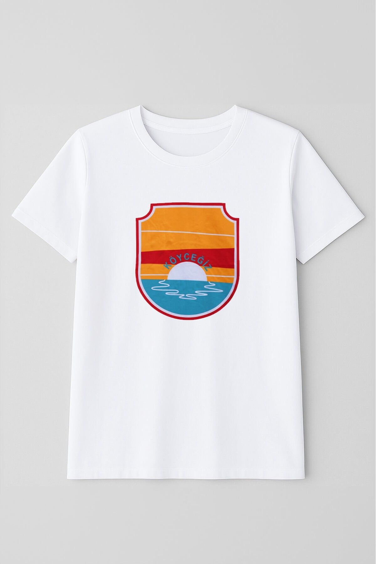 MARKAPIA Erkek Bisiklet Yaka %100 Pamuk Köyceğiz Baskılı Kısa Kollu T-shirt