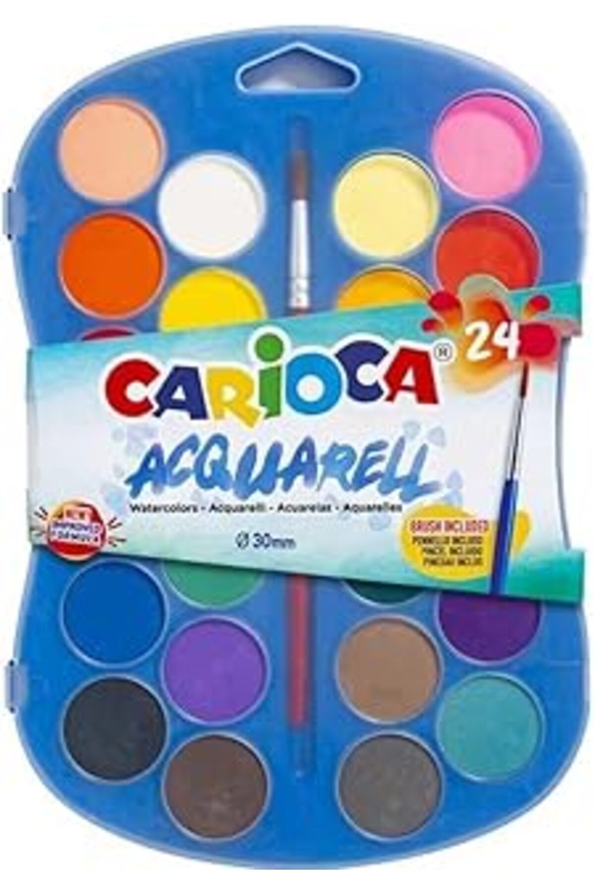 Pazarcan Carioca Sulu Boya 30 Mm. Fırçalı 24'Lü Yeni