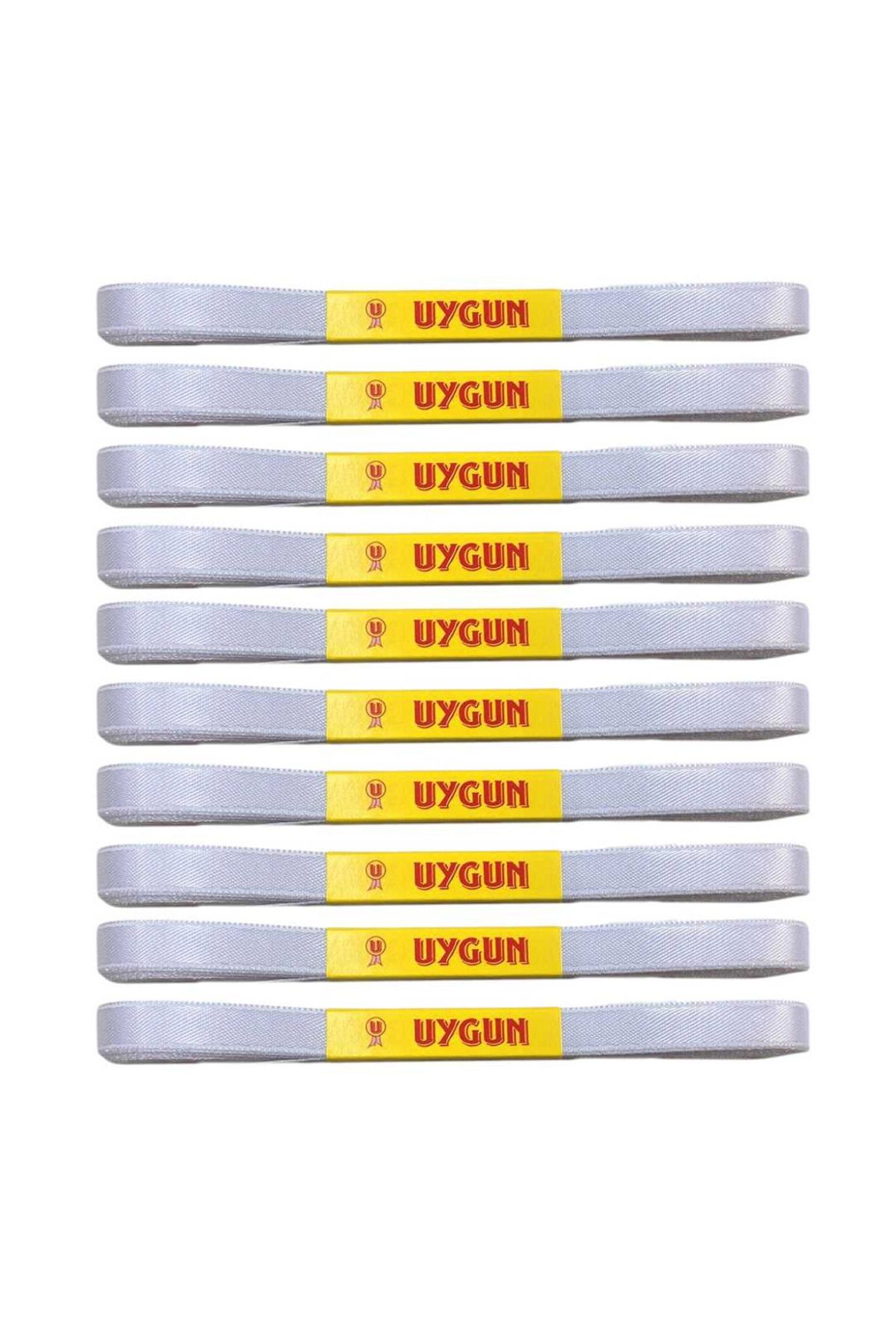 Uygun SATEN KURDELE 10 MM 10 MT BEYAZ 10 LU PAKET