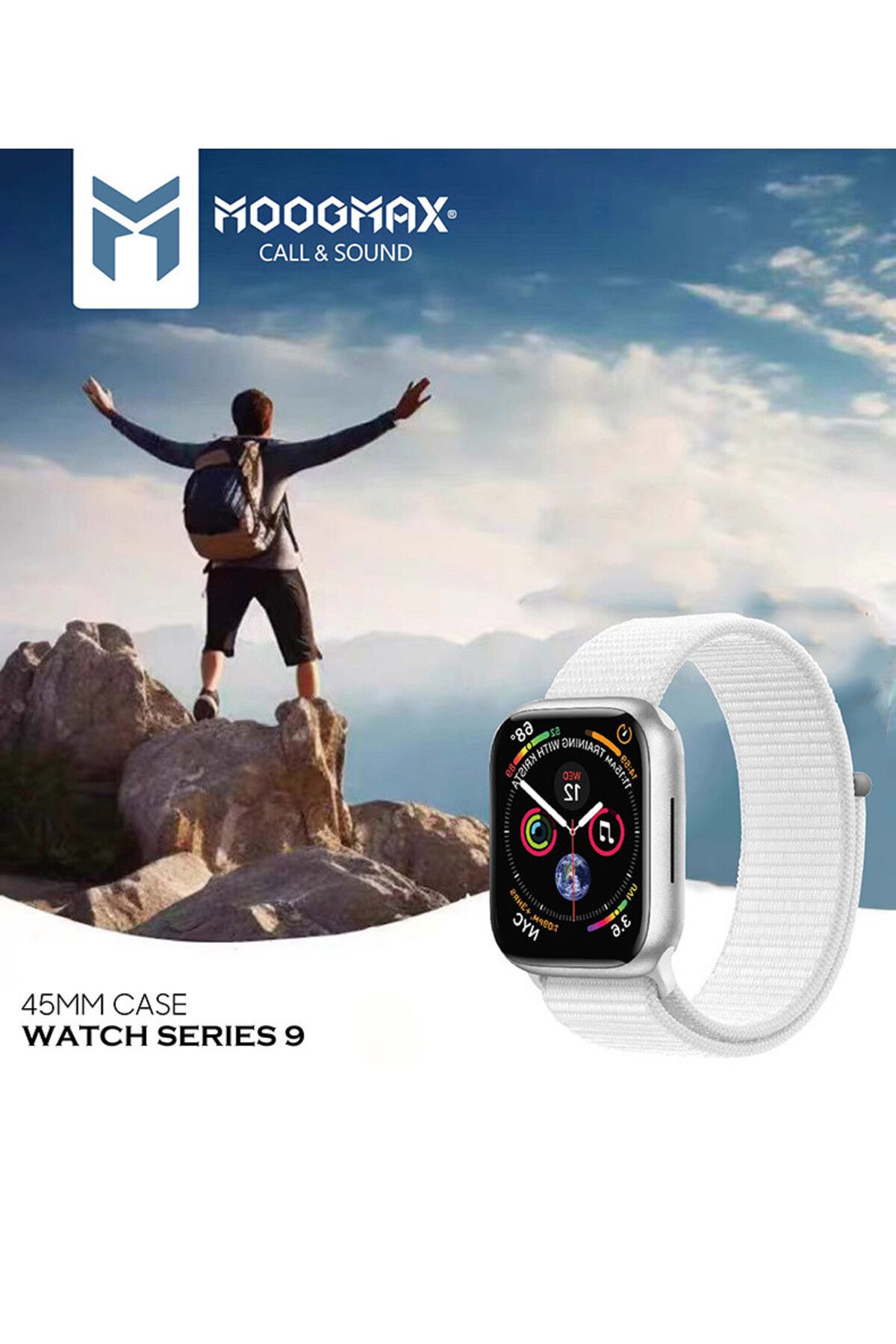 MOOGMAX-Series 9 smartwatch is water-resistant, has a high-resolution display, and a battery life of up to 10 days. It supports all notifications. 3