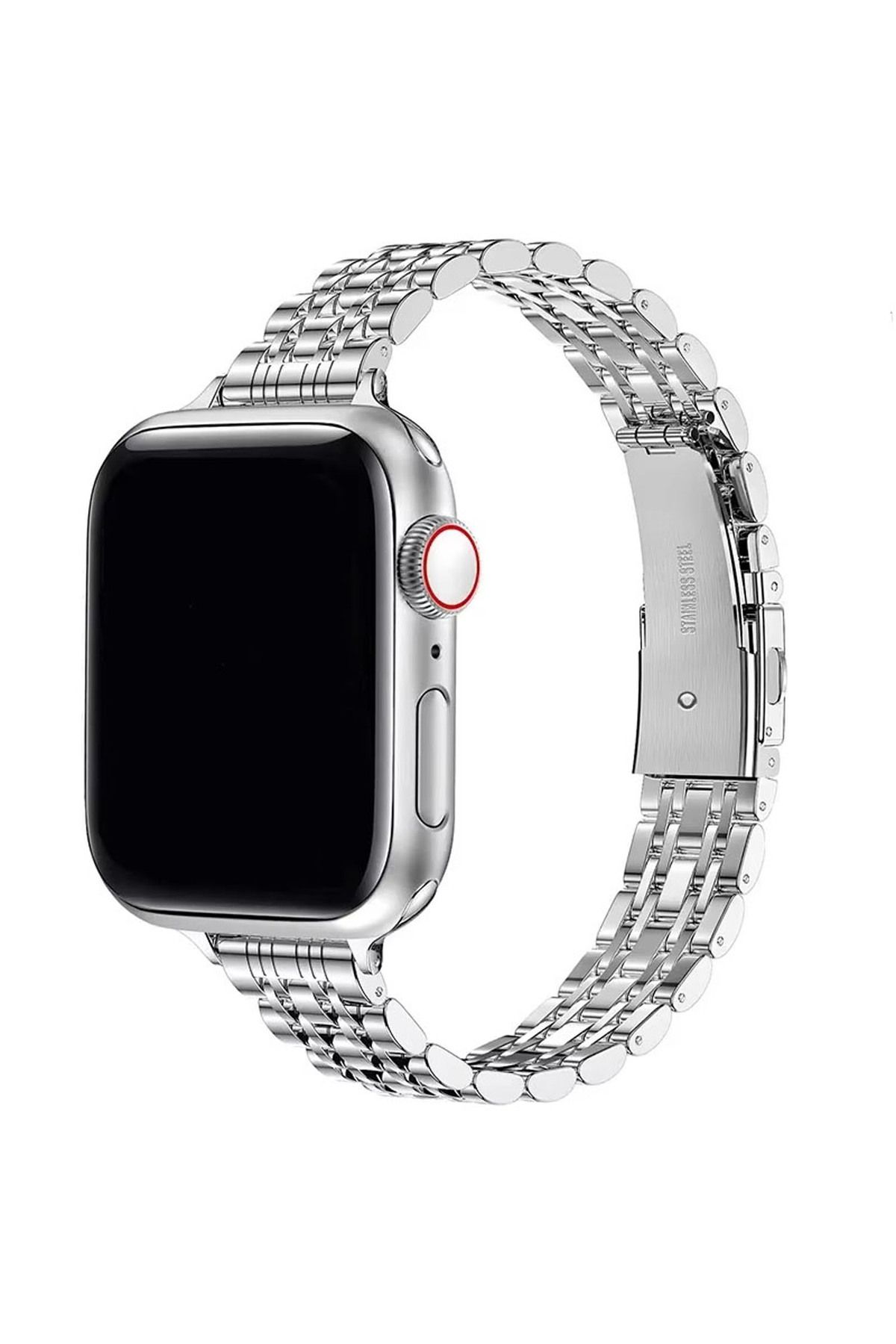 Forzacase Apple Watch 10 42mm ile uyumlu İnce Rolex Tasarım Metal Kordon Kayış - FC1060