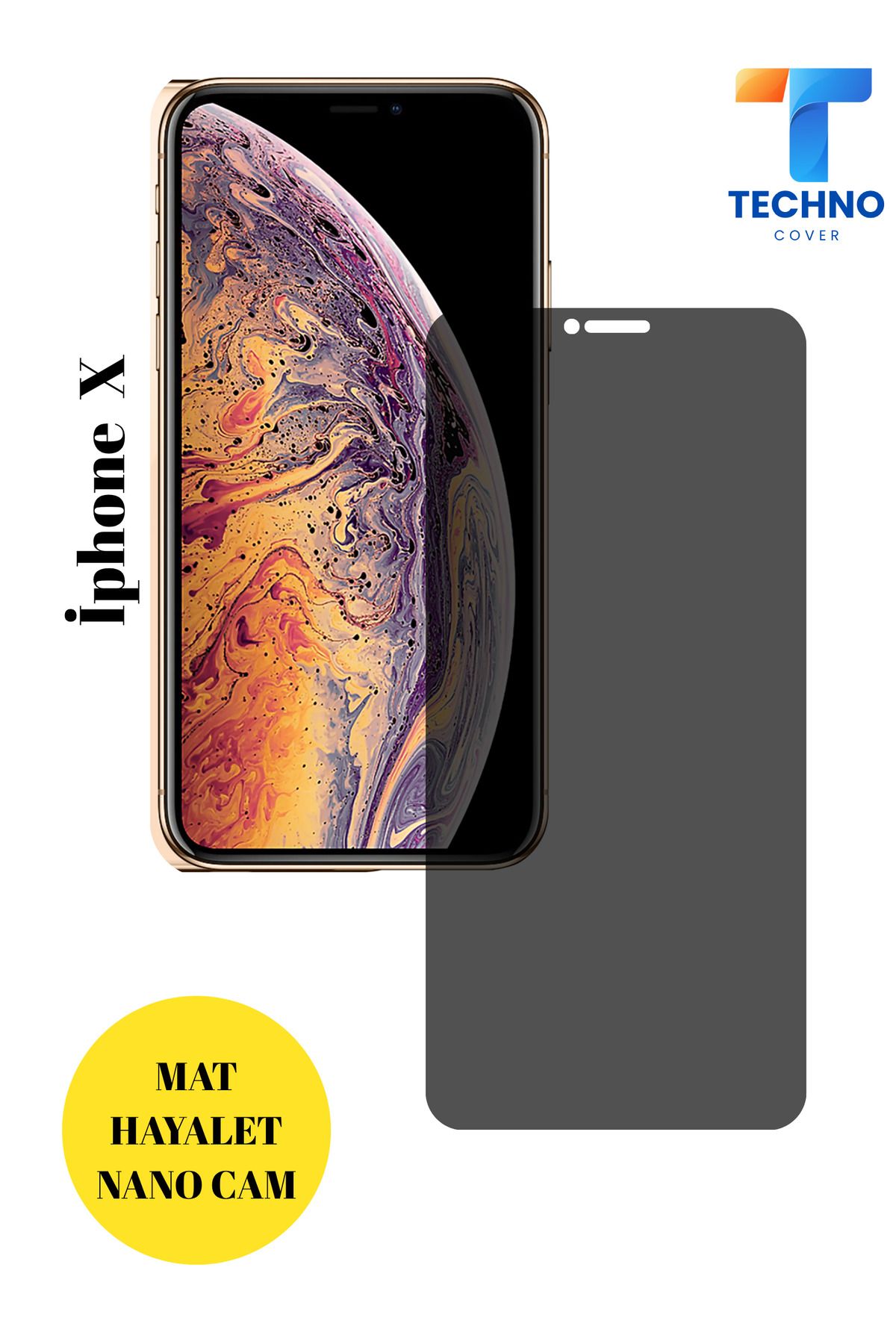 foxpower İphone X Mat Hayalet Nano Cam Darbelere Karşı Dayanıklı Esnek Nano Ekran Koruyucu