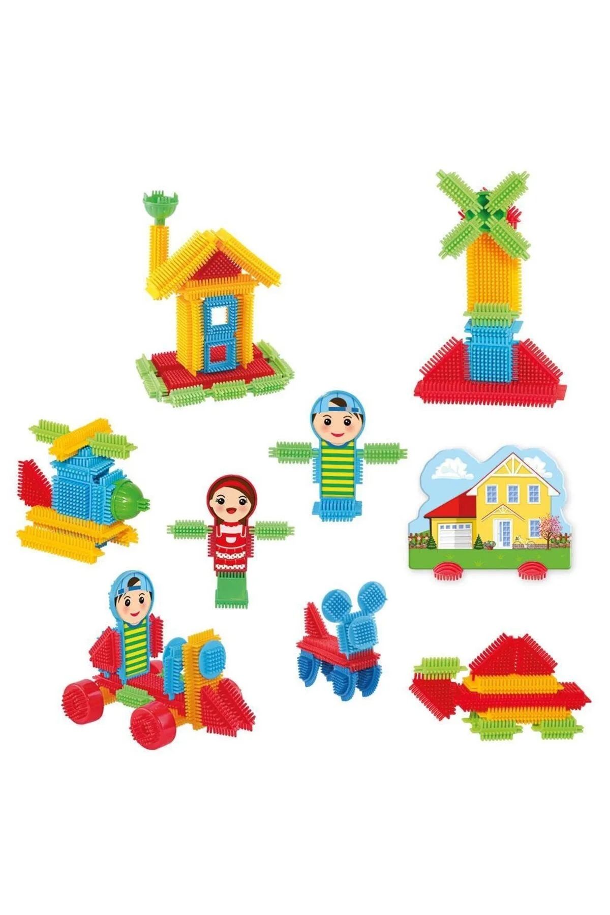 ToyznKidz Kaktüs Blok Kova 120 Parça (Kırmızı)