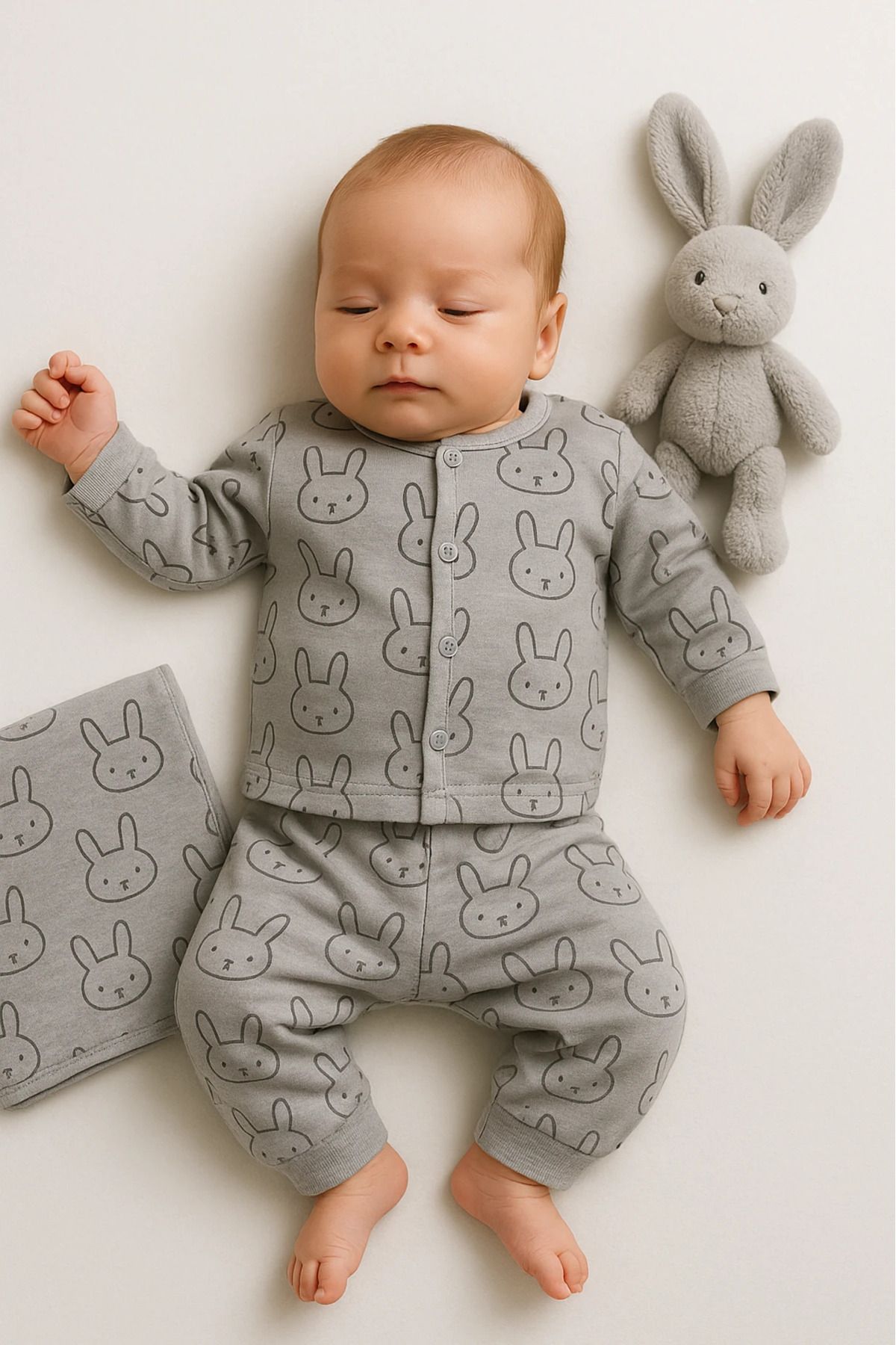 Çıldırıns Tavşanlar Baskılı 2’li Bebek Pijama Takım