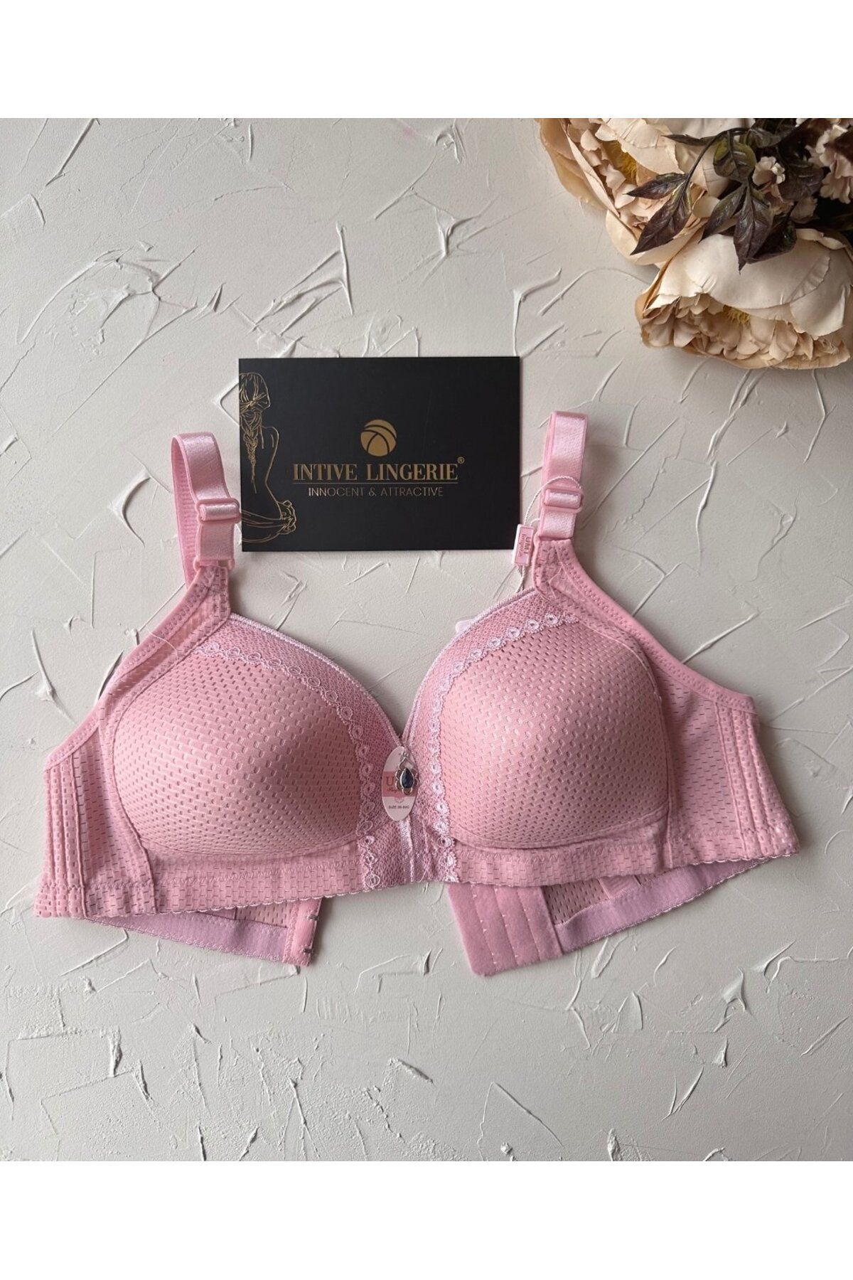 İntive Lingerie Maria Balensiz Delikli Nefes Alan Aksesuarlı Yandan Destekli Kalın Askılı C Cup Toparlayıcı Sütyen