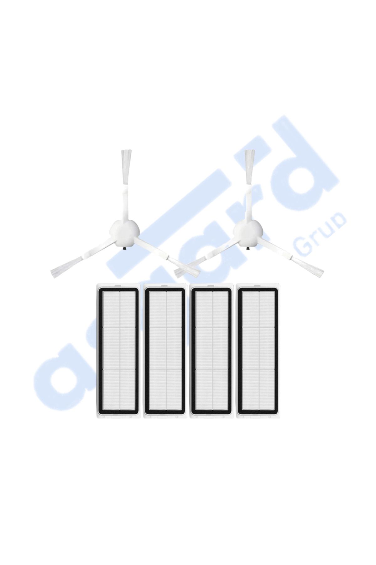 Asgard Grup Xiaomi 1C,2C,Mop 2 Uyumlu 2 Yan Fırça 4 Filtre