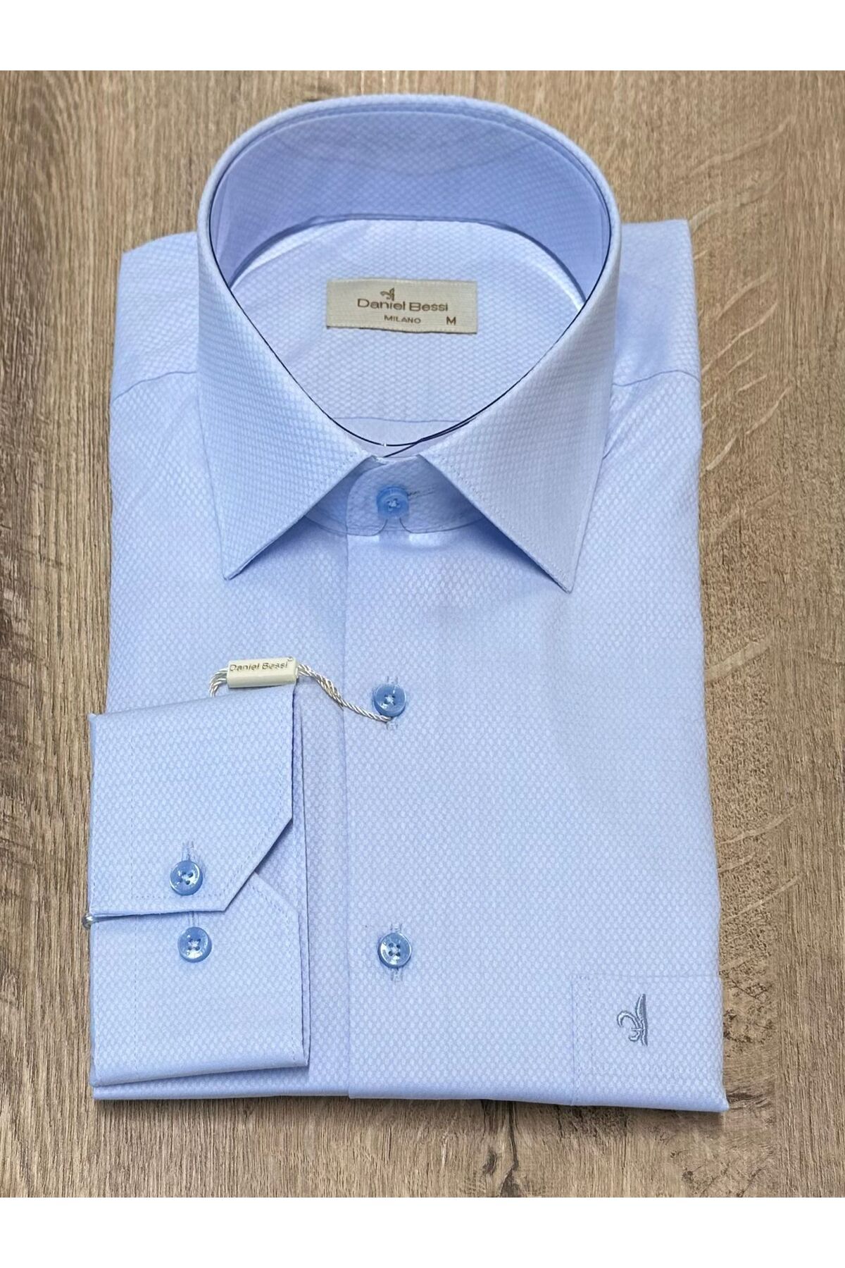 Daniel Bessi Cepli Regular Fit %100 Pamuk Klasik Premium Erkek Gömlek