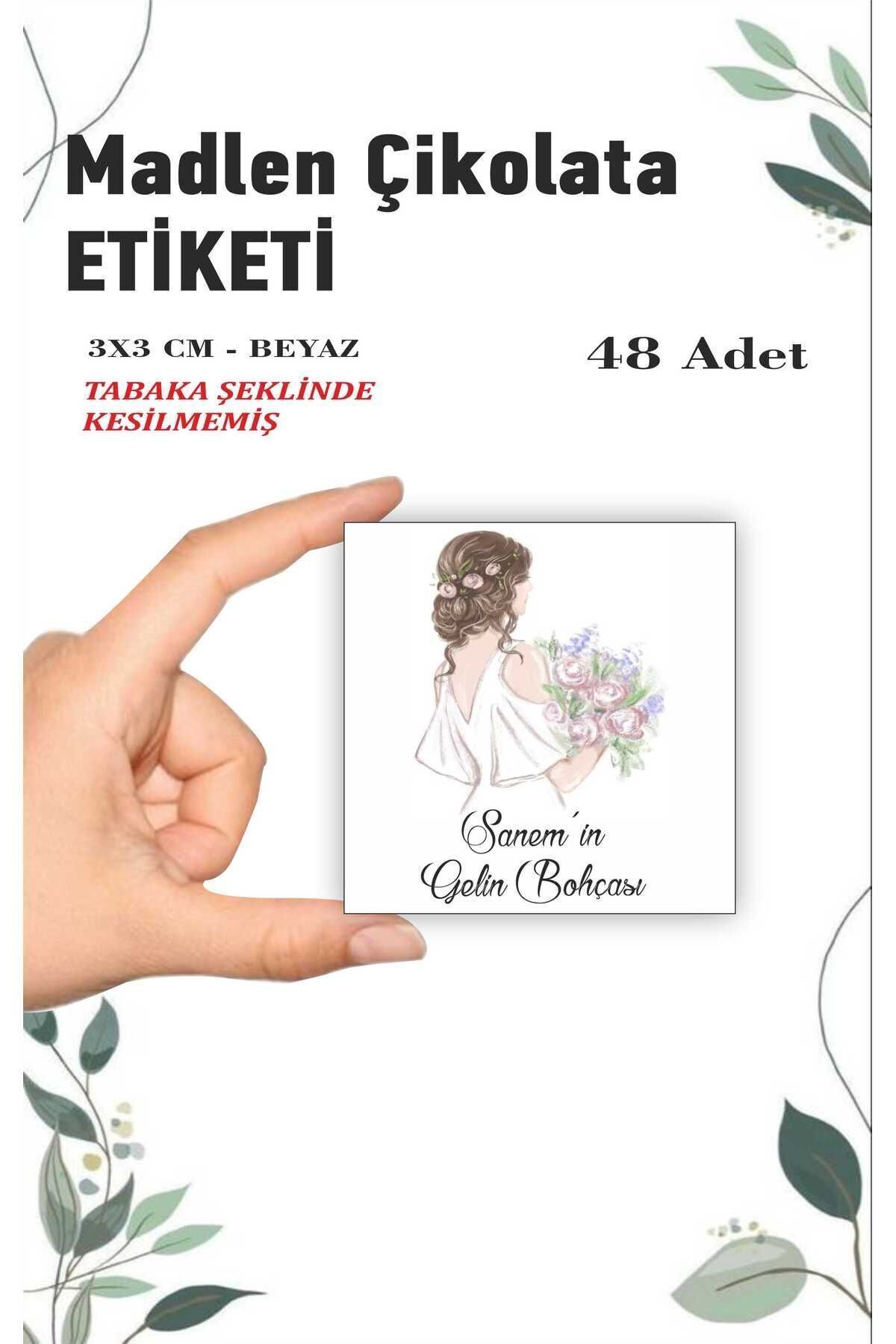HEDİYE35 İsme Özel Gelin Bohçası Etiketi 48 Adet