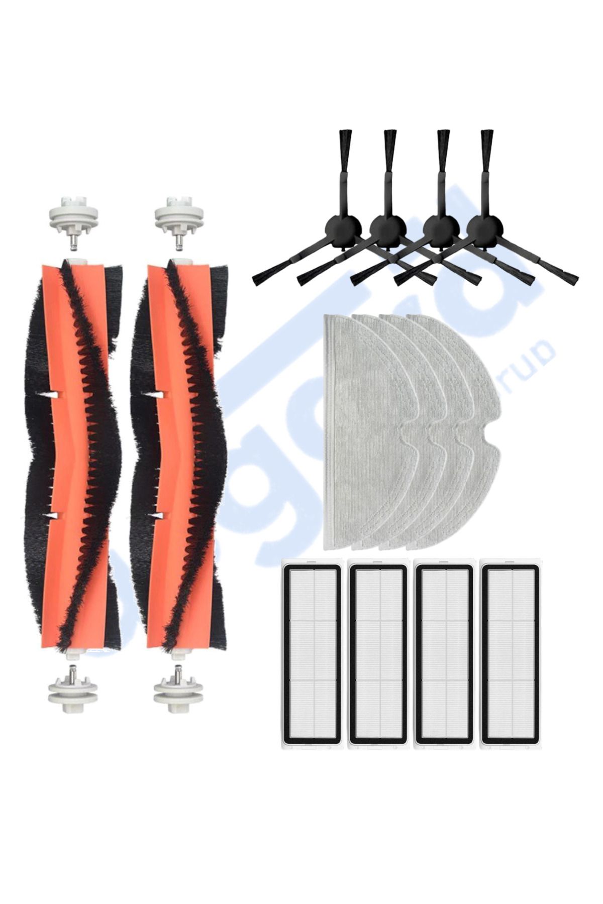 Asgard Grup Xiaomi 1C,2C,Mop 2 Uyumlu 2 Ana Fırça 4 Yan Fırça 4 Filtre 4 Mop