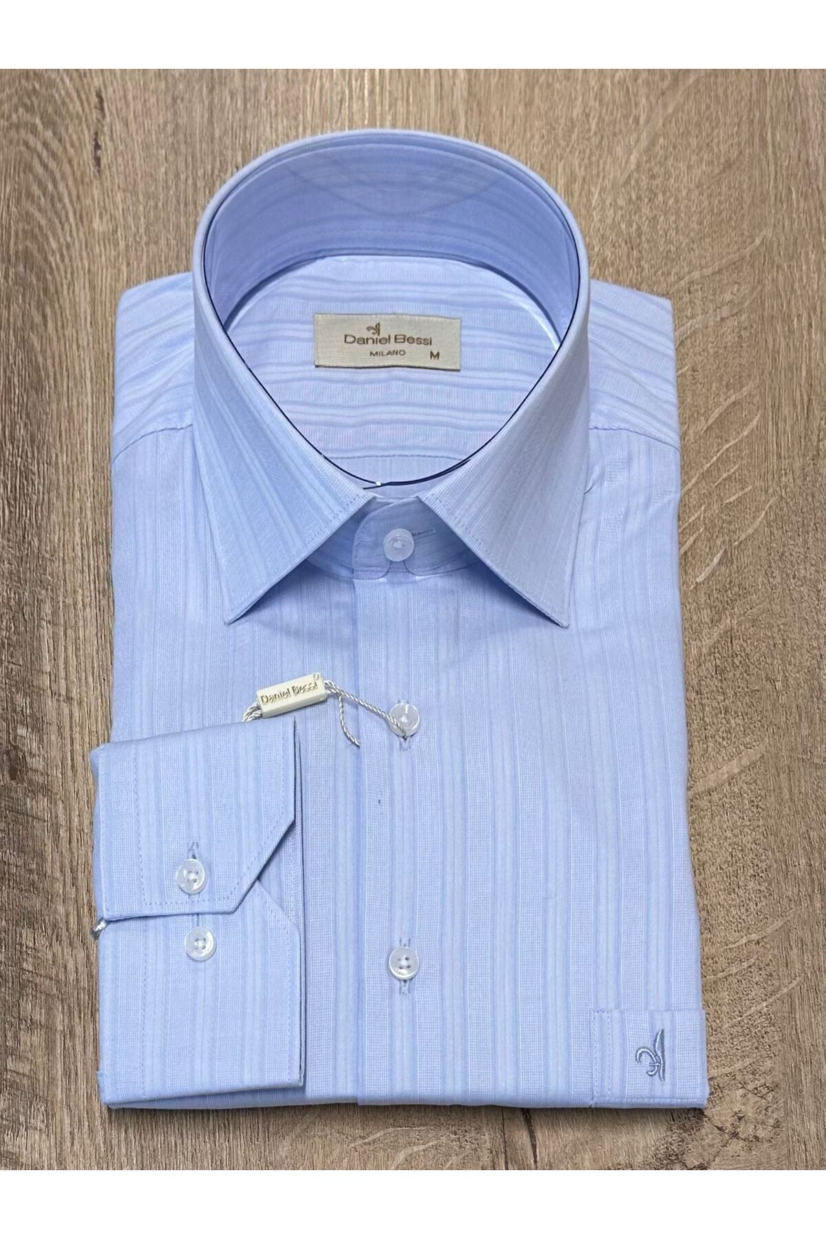 Daniel Bessi Cepli Regular Fit %100 Pamuk Klasik Premium Erkek Gömlek