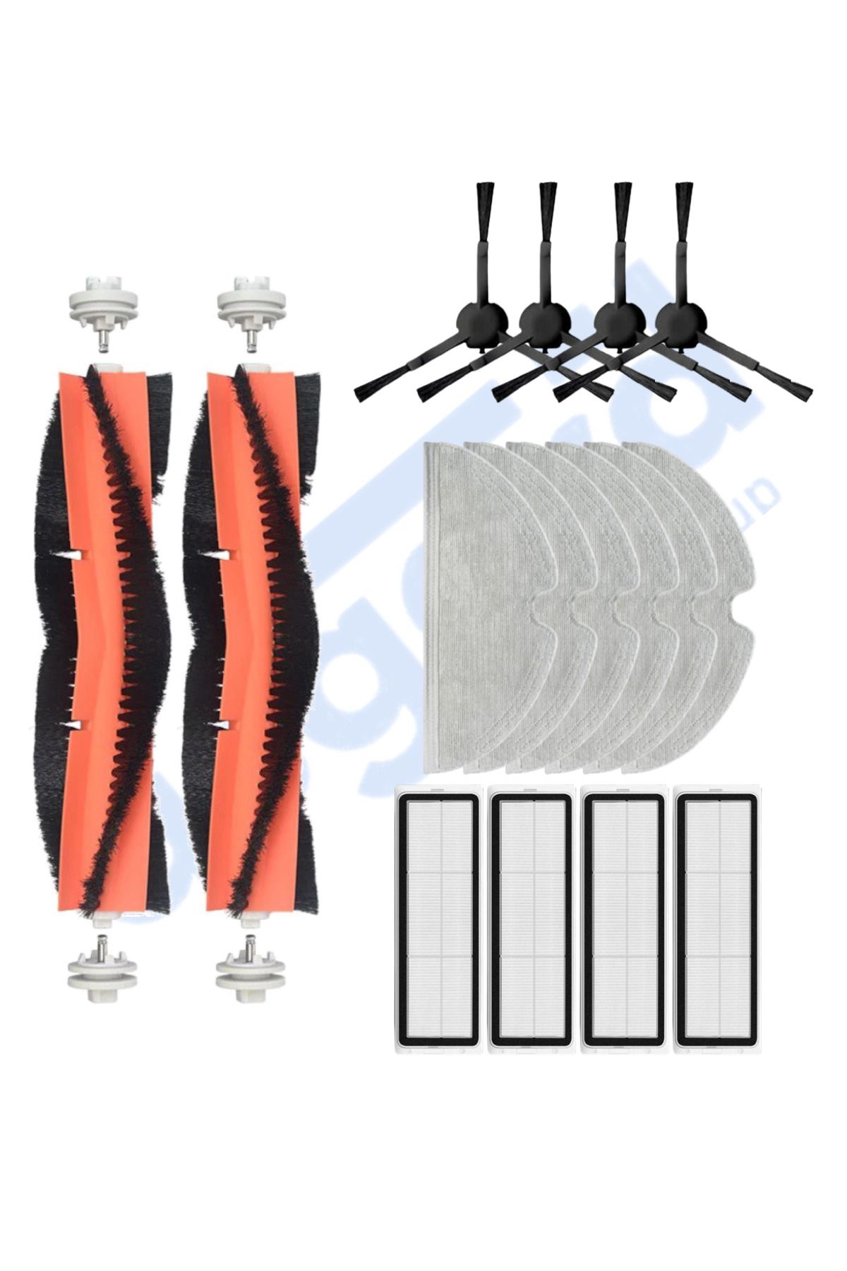 Asgard Grup Xiaomi 1C,2C,Mop 2 Uyumlu 2 Ana Fırça 4 Yan Fırça 4 Filtre 6 Mop