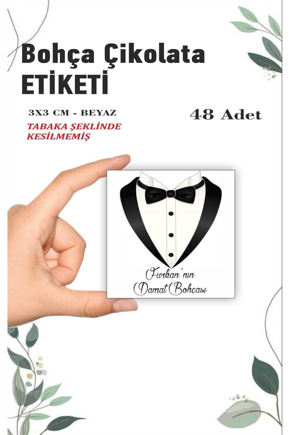 HEDİYE35 İsme Özel Damat Bohçası Etiketi 48 Adet
